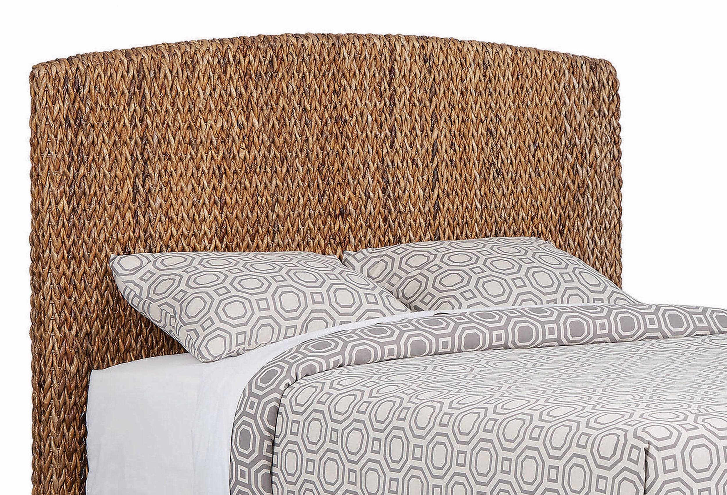 Laughton Woven Banana Leaf Queen Panel Headboard Amber — view 1