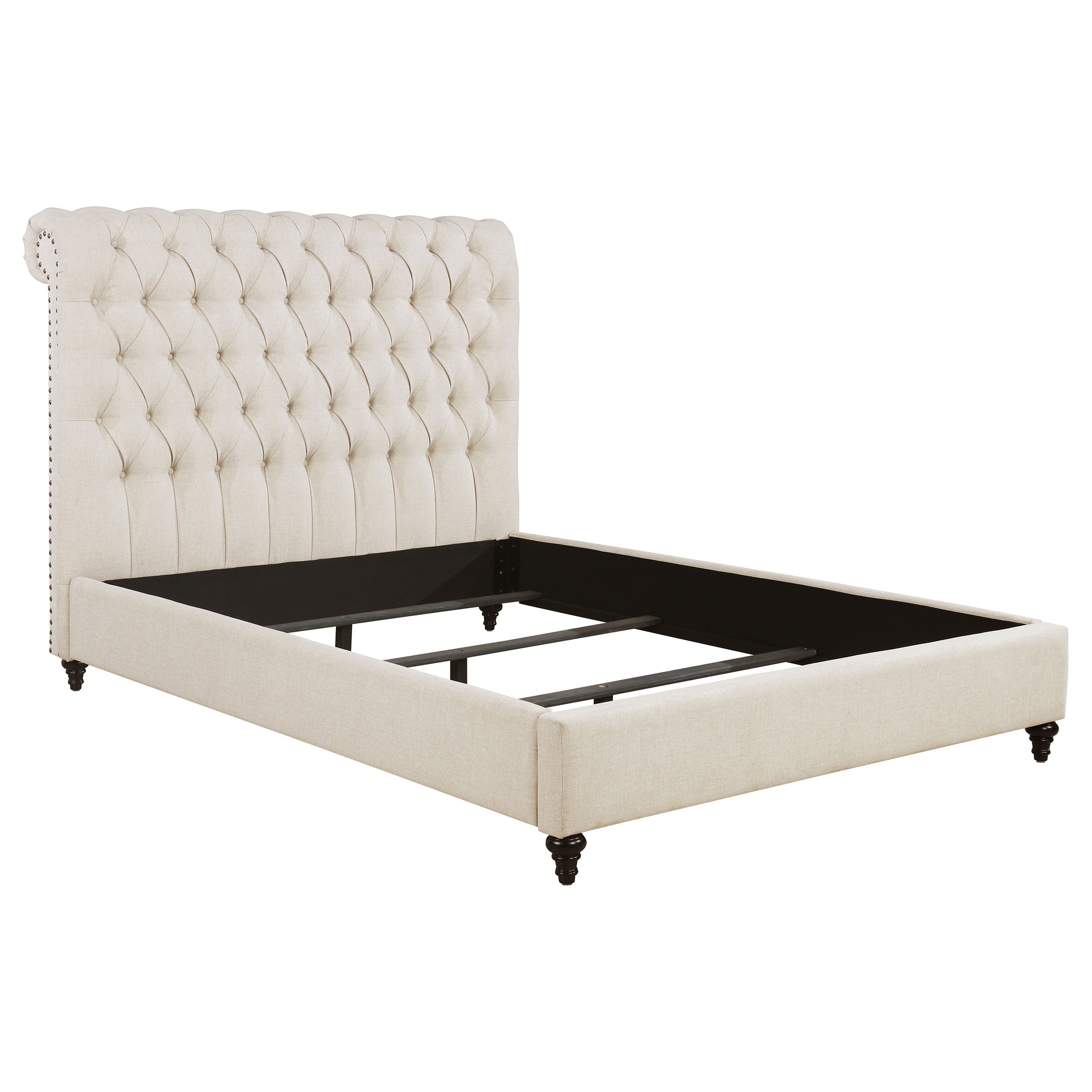 Devon 57-inch Upholstered Full Panel Bed Beige — view 1