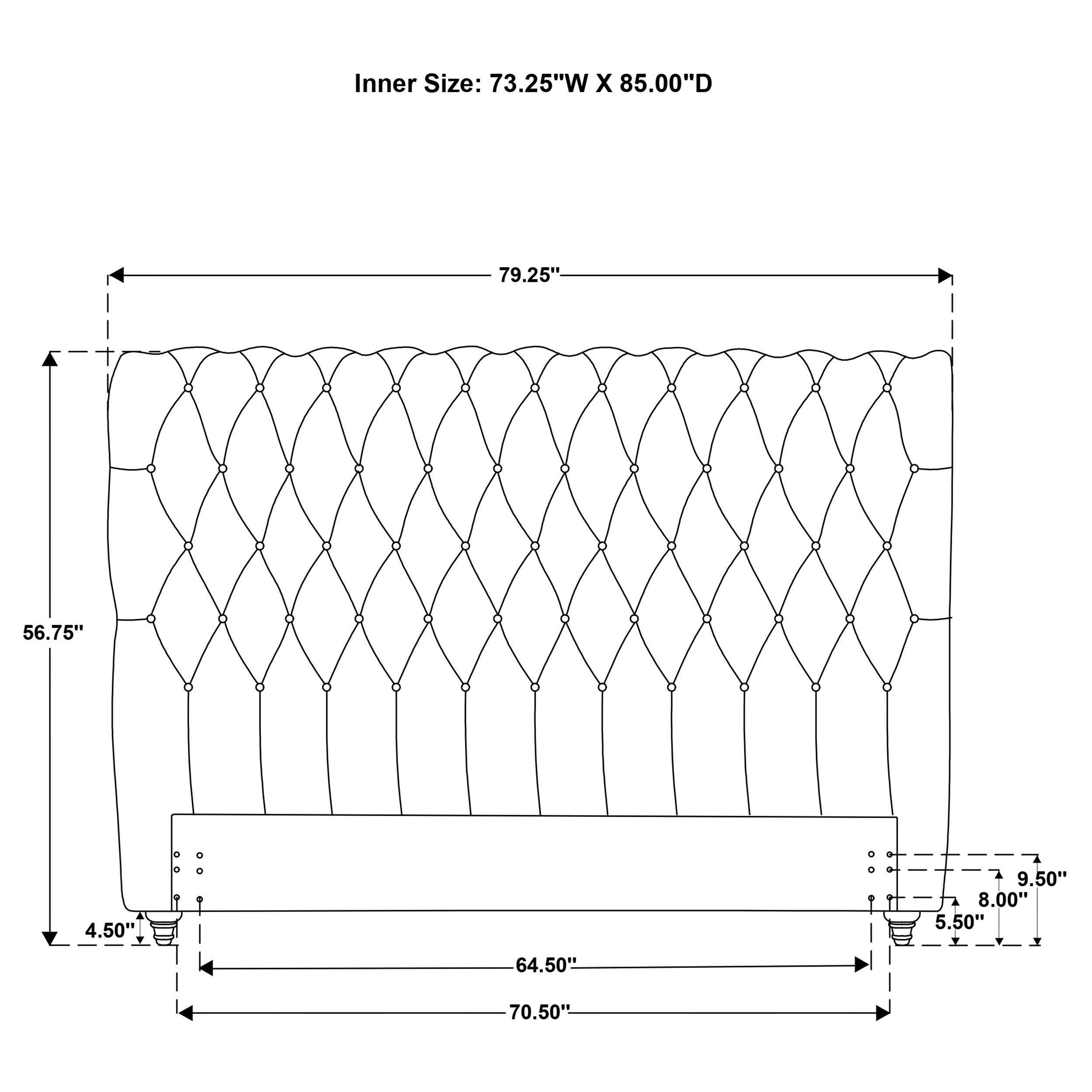Devon 57-inch Upholstered California King Headboard Beige — view 7