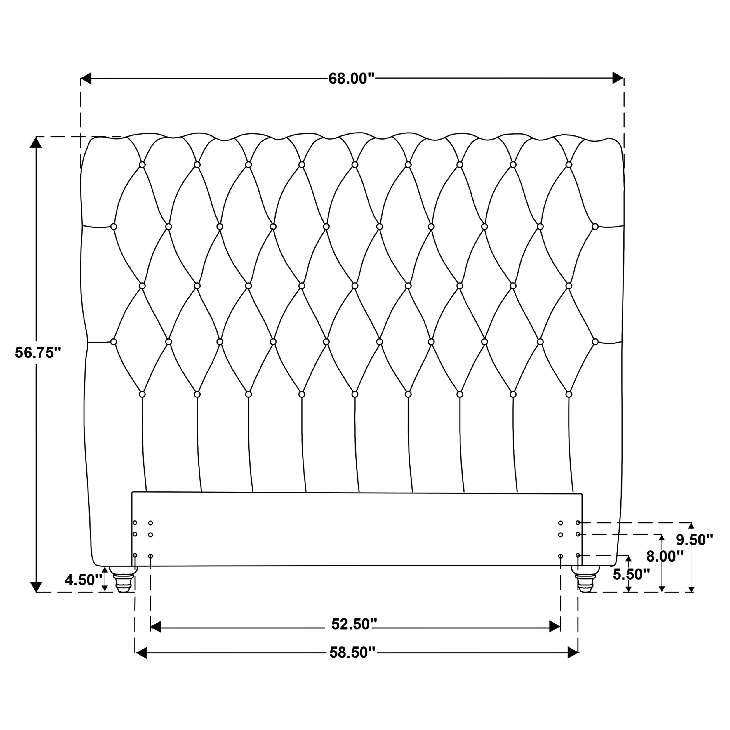 Devon 57-inch Upholstered Queen Headboard Beige — view 7
