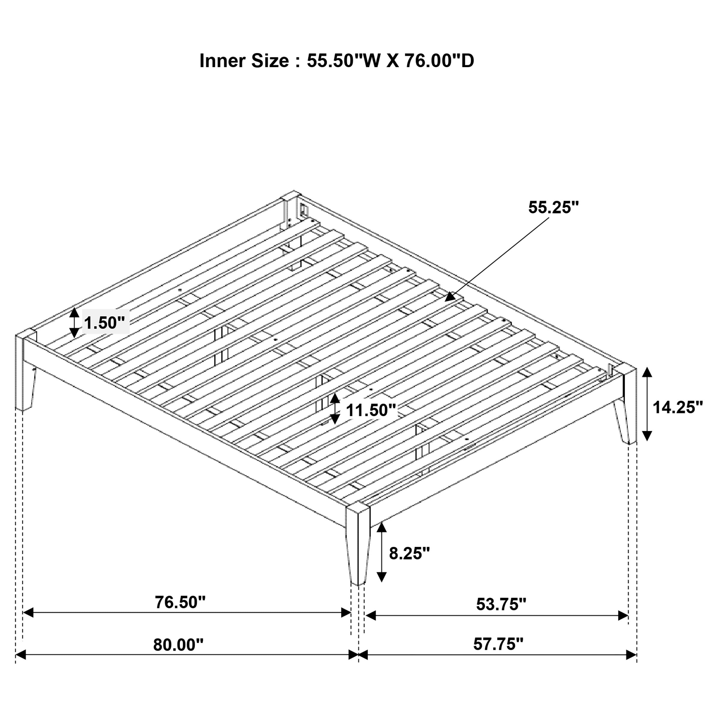 Hounslow Full Universal Platform Bed Cappuccino — view 8