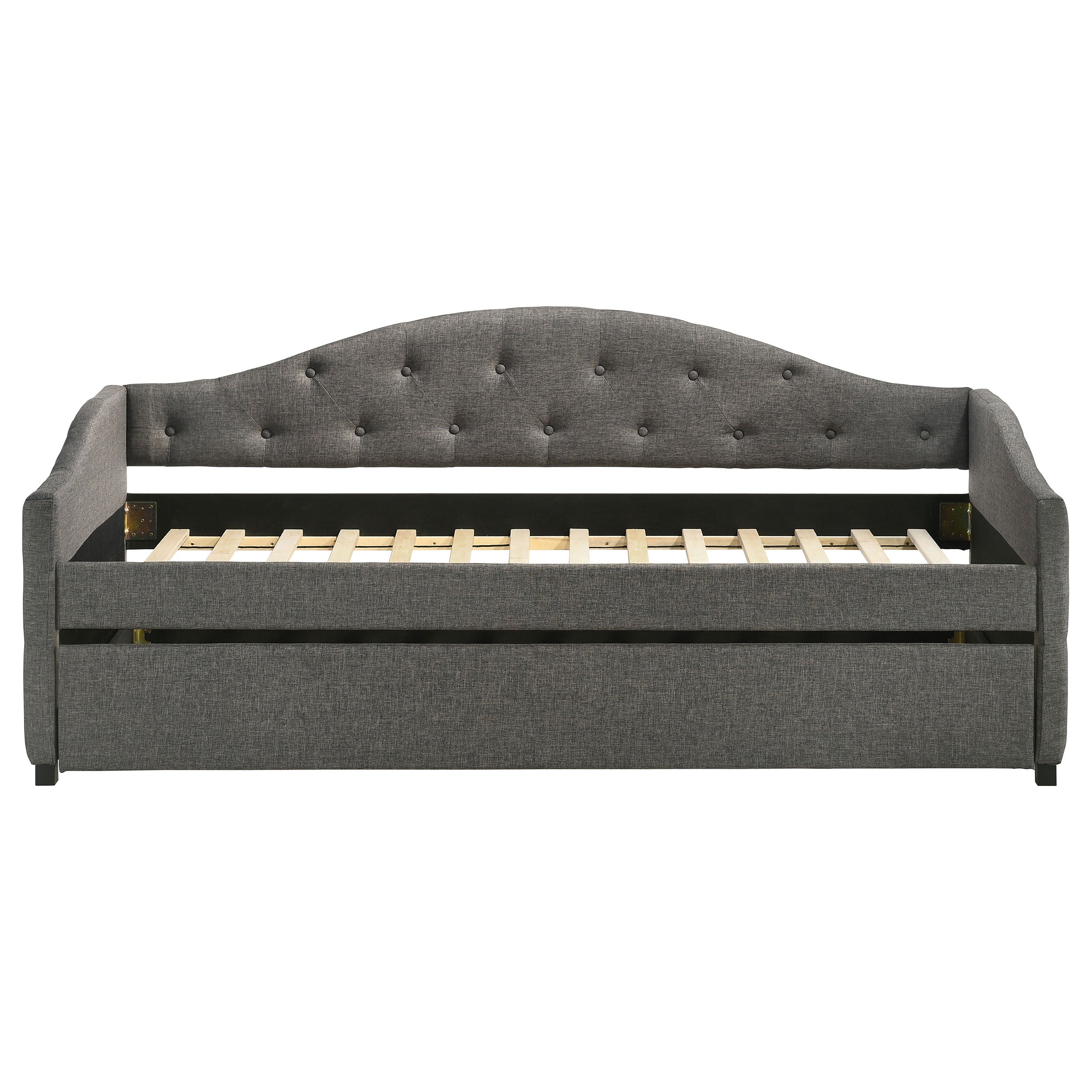 Sadie Upholstered Twin Daybed with Trundle Grey — view 4