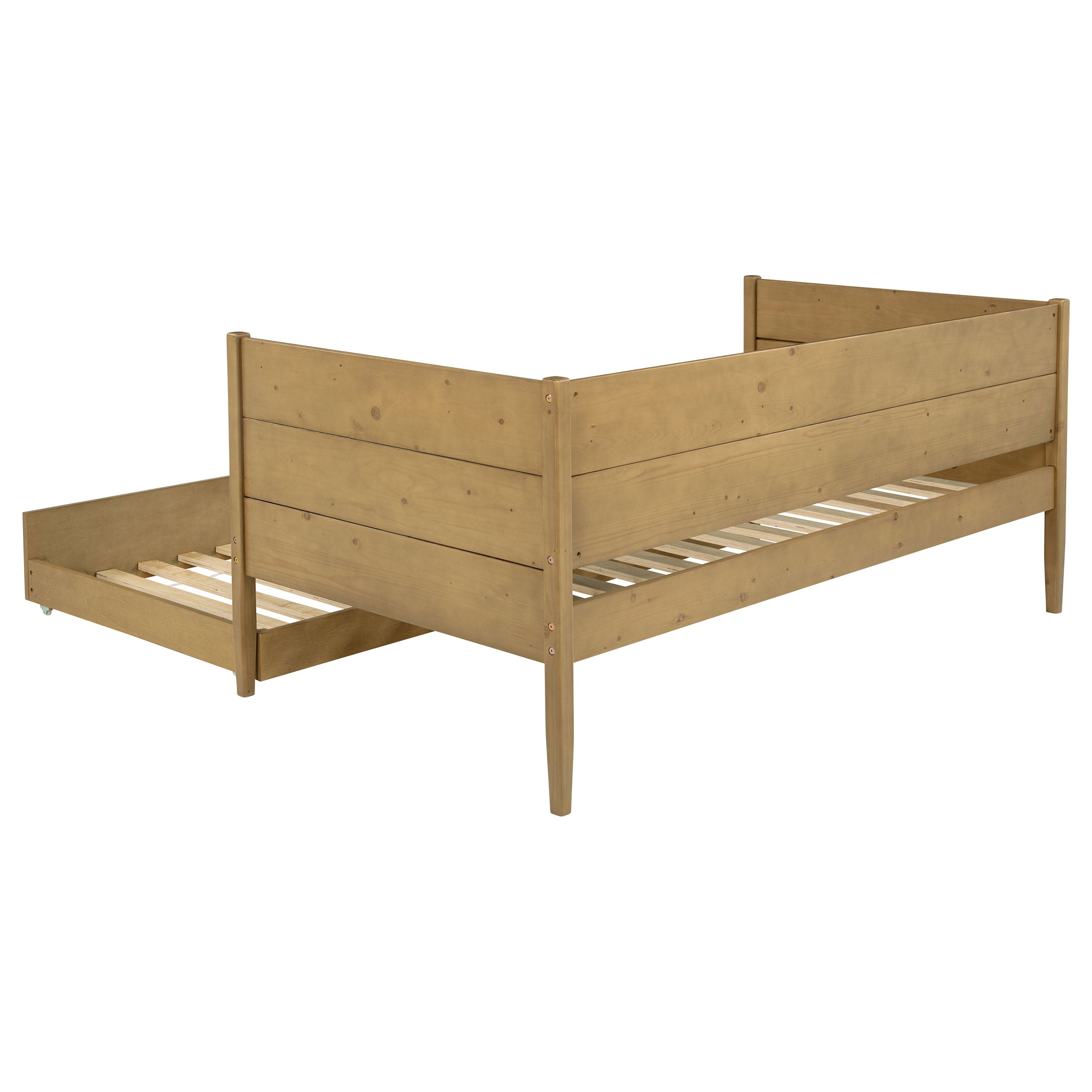 Calinda Wood Twin Daybed With Trundle Natural — view 9