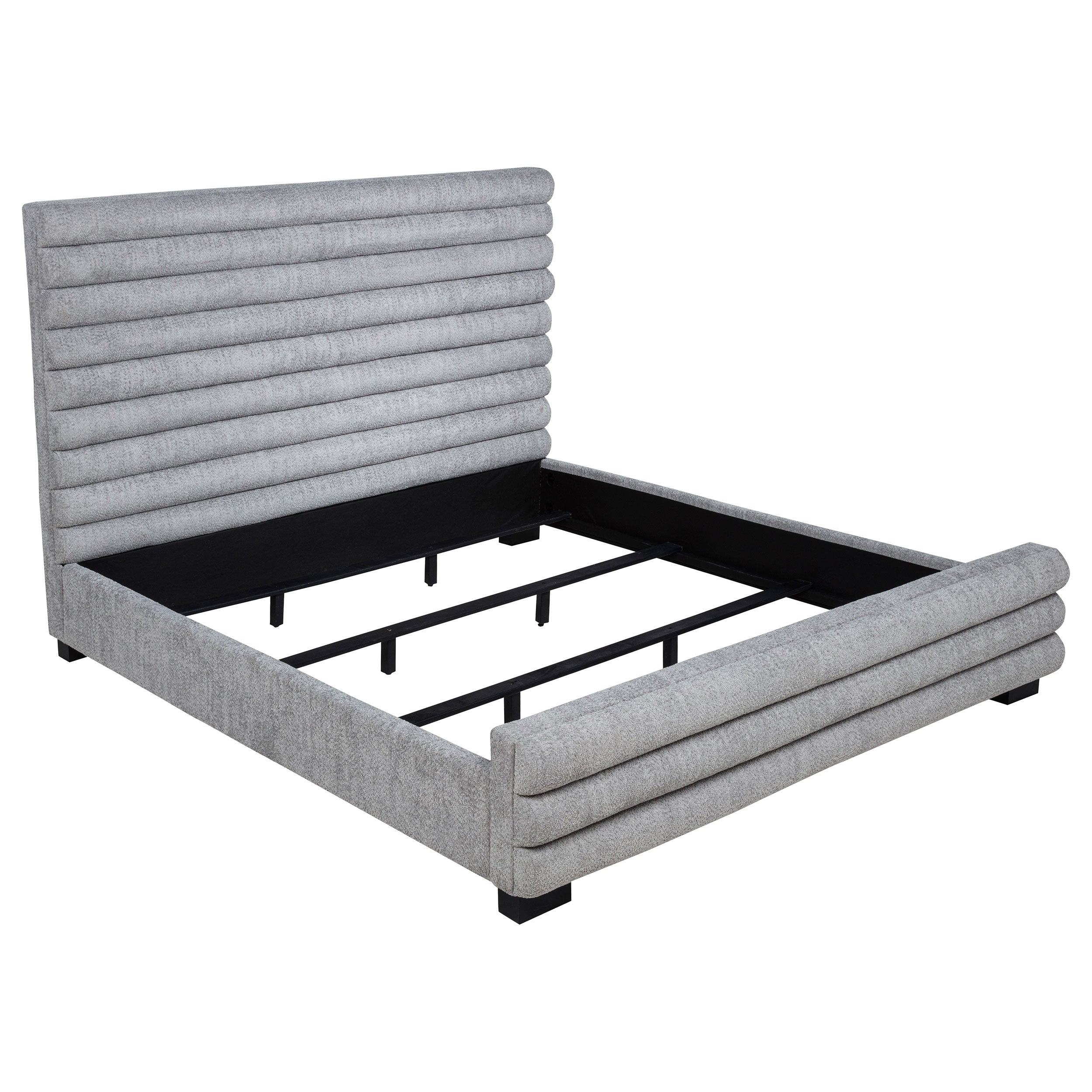 Patricia 58-inch Boucle Upholstered Eastern King Bed Grey — view 1