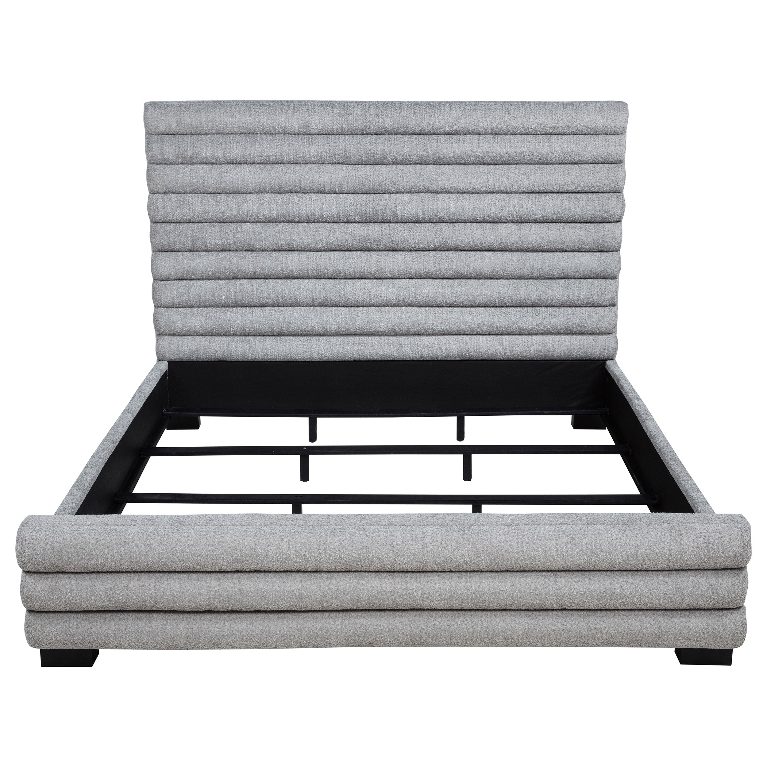 Patricia 58-inch Boucle Upholstered Eastern King Bed Grey — view 4