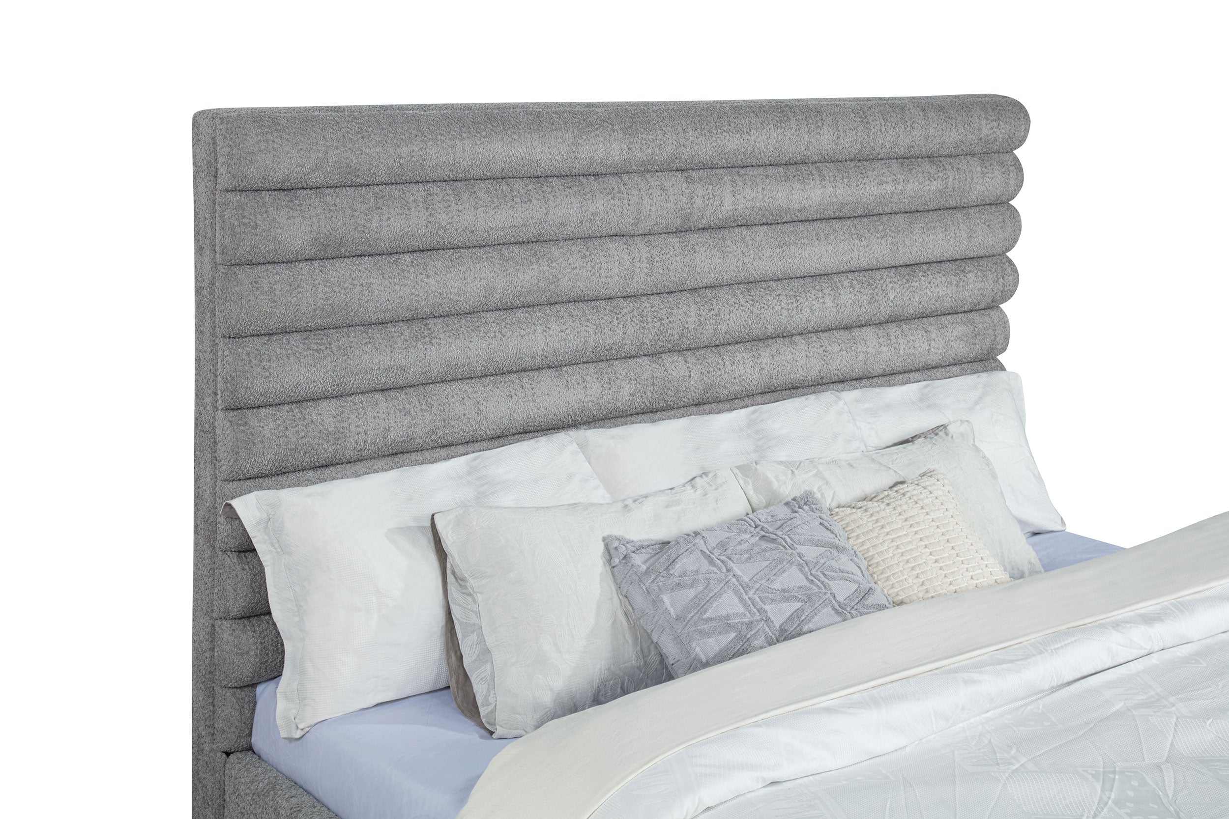 Patricia 58-inch Boucle Upholstered Eastern King Bed Grey — view 7