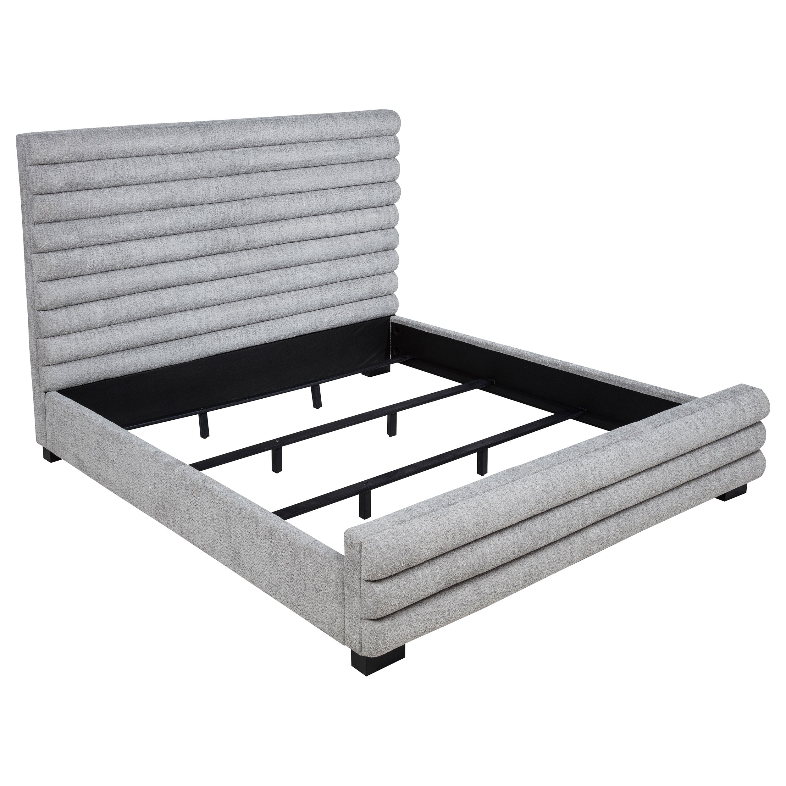 Patricia 58-inch Boucle Upholstered California King Bed Grey — view 1