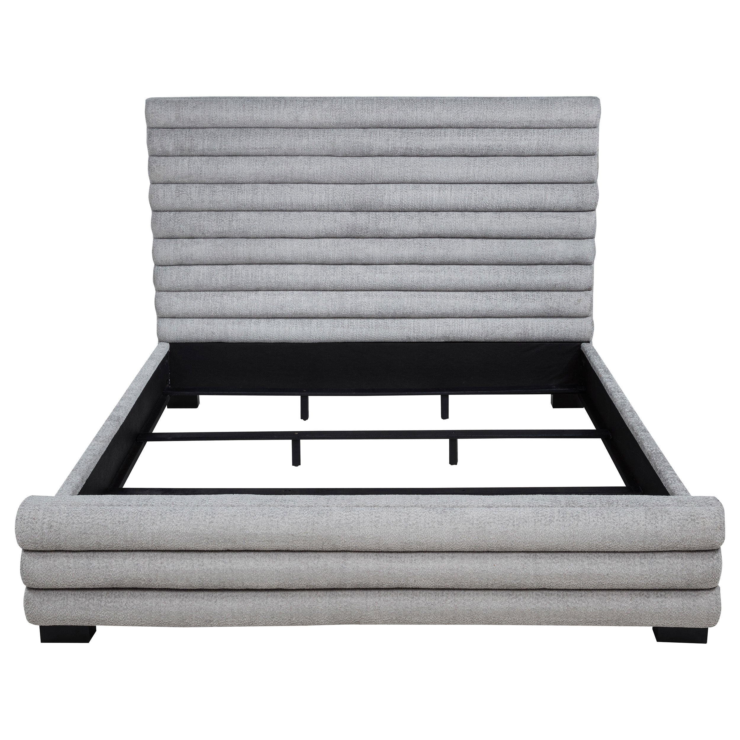 Patricia 58-inch Boucle Upholstered California King Bed Grey — view 4