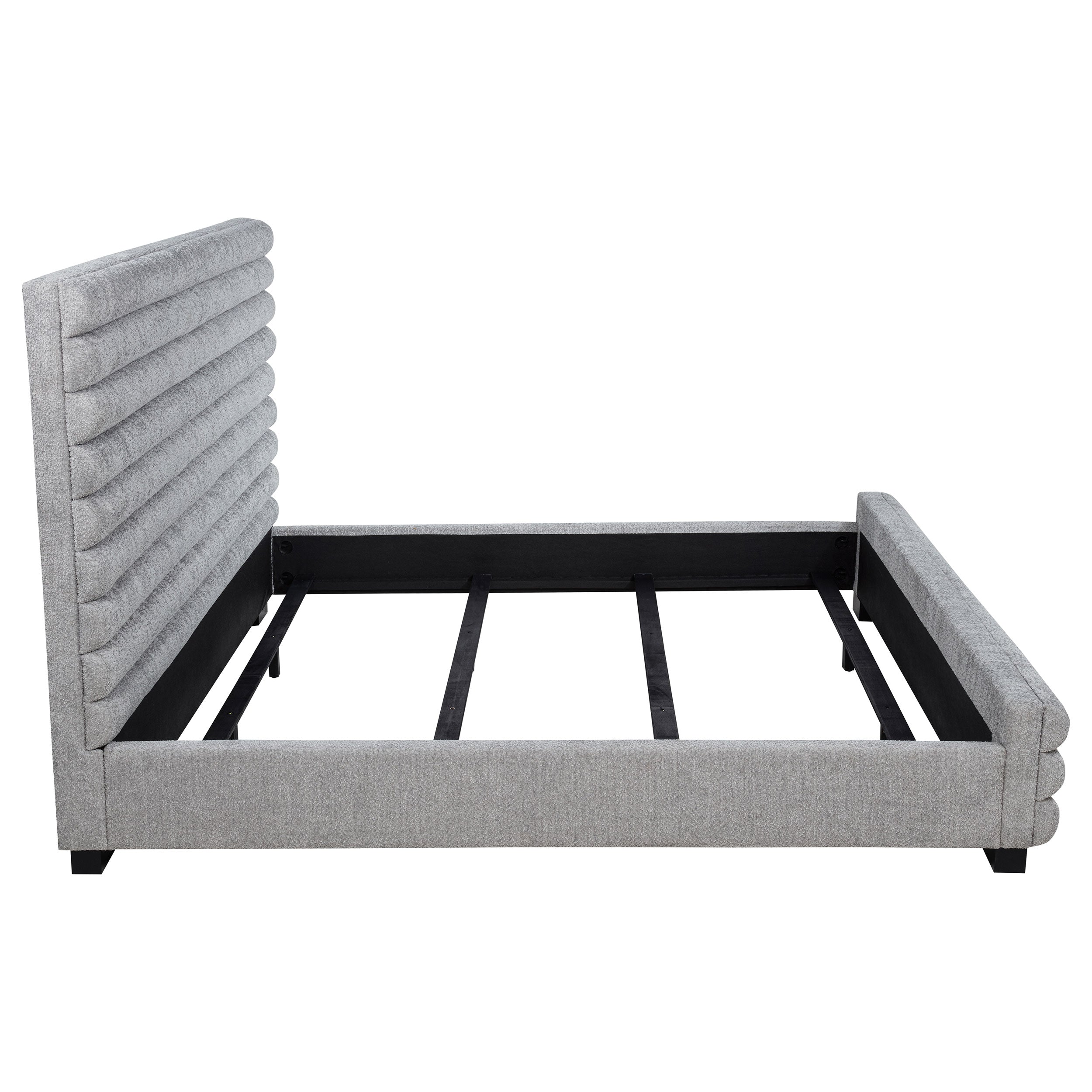 Patricia 58-inch Boucle Upholstered California King Bed Grey — view 6