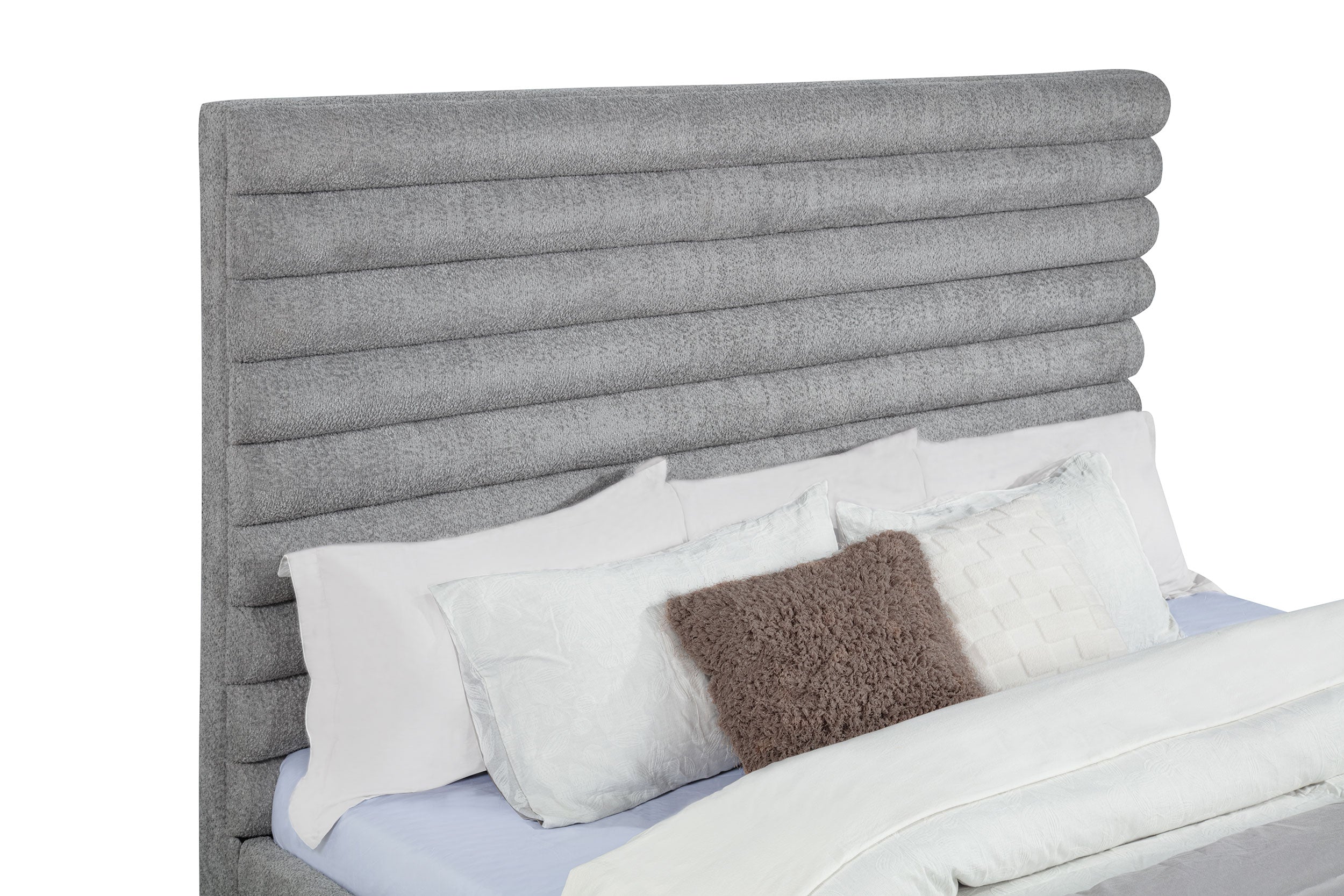 Patricia 58-inch Boucle Upholstered California King Bed Grey — view 7