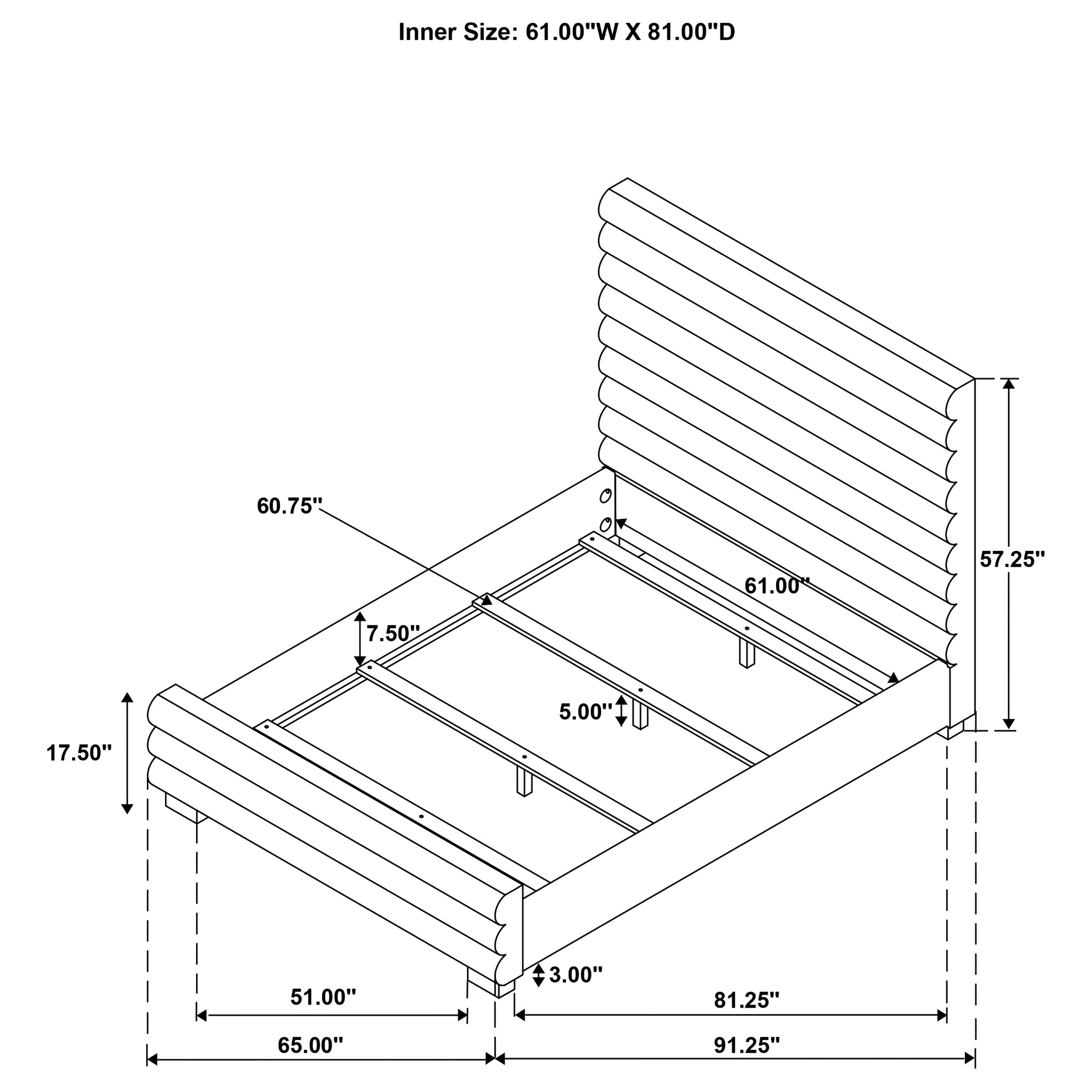 Patricia 58-inch Boucle Upholstered Queen Bed Grey — view 9