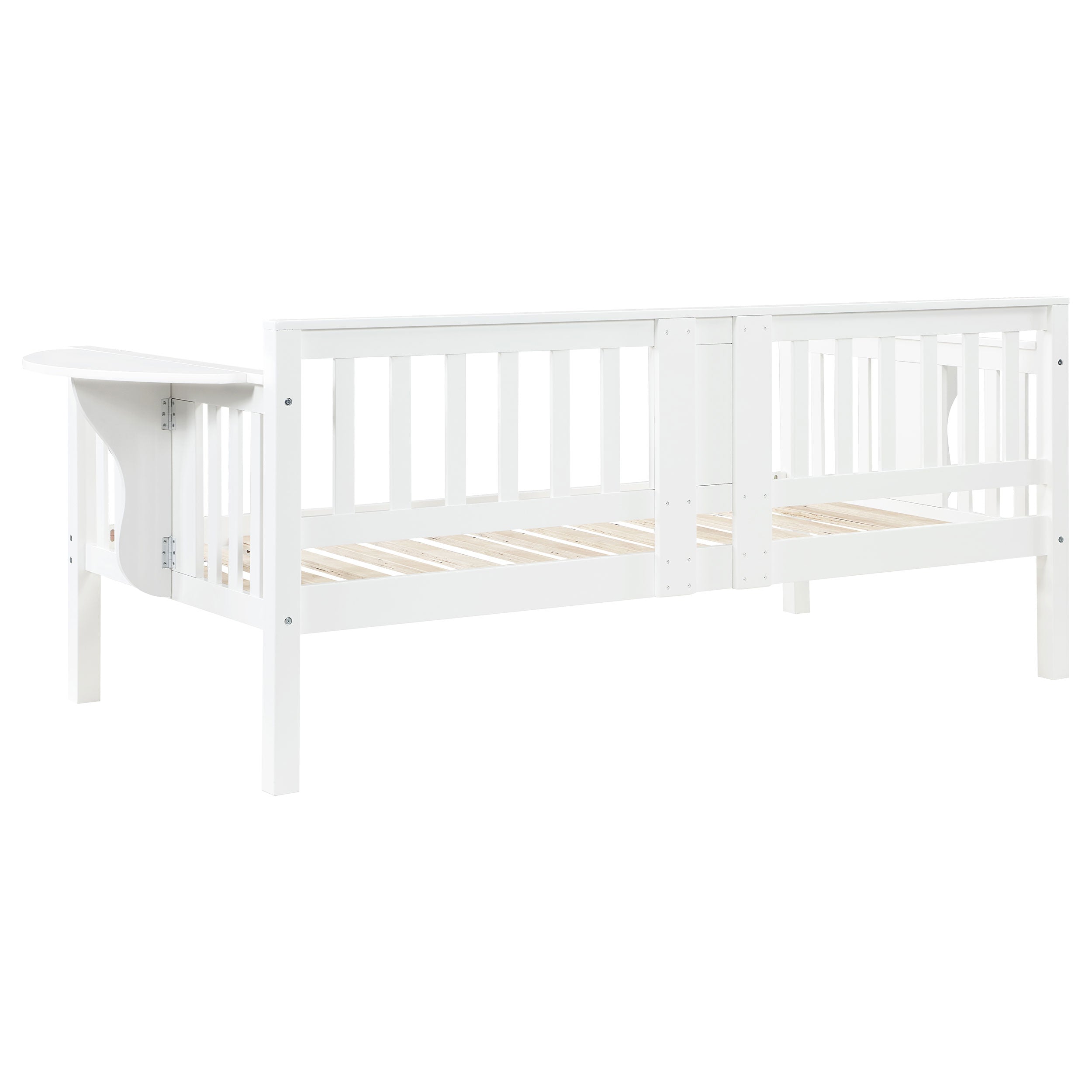 Bethany Wood Twin Daybed with Drop-down Tables White — view 6