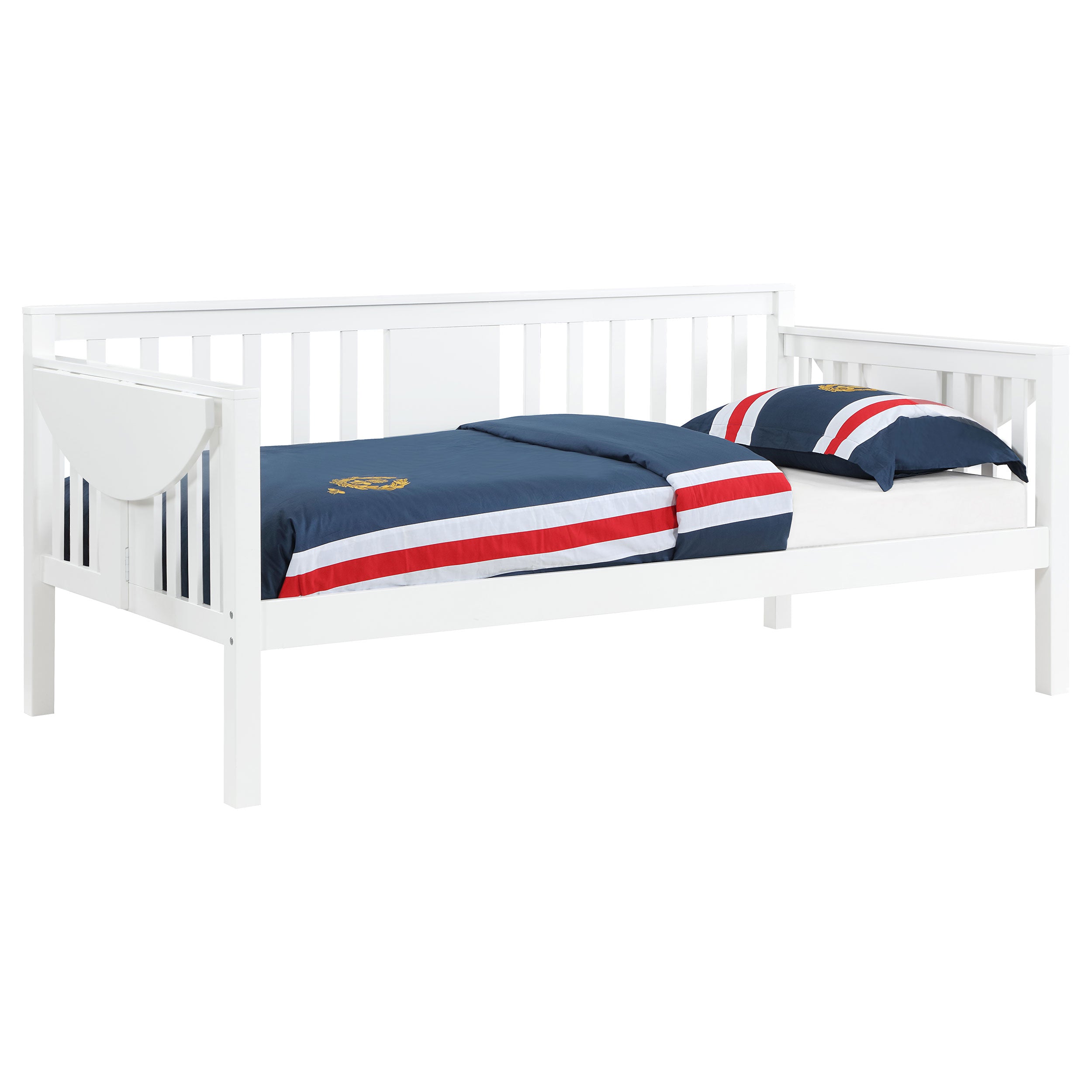Bethany Wood Twin Daybed with Drop-down Tables White — view 8
