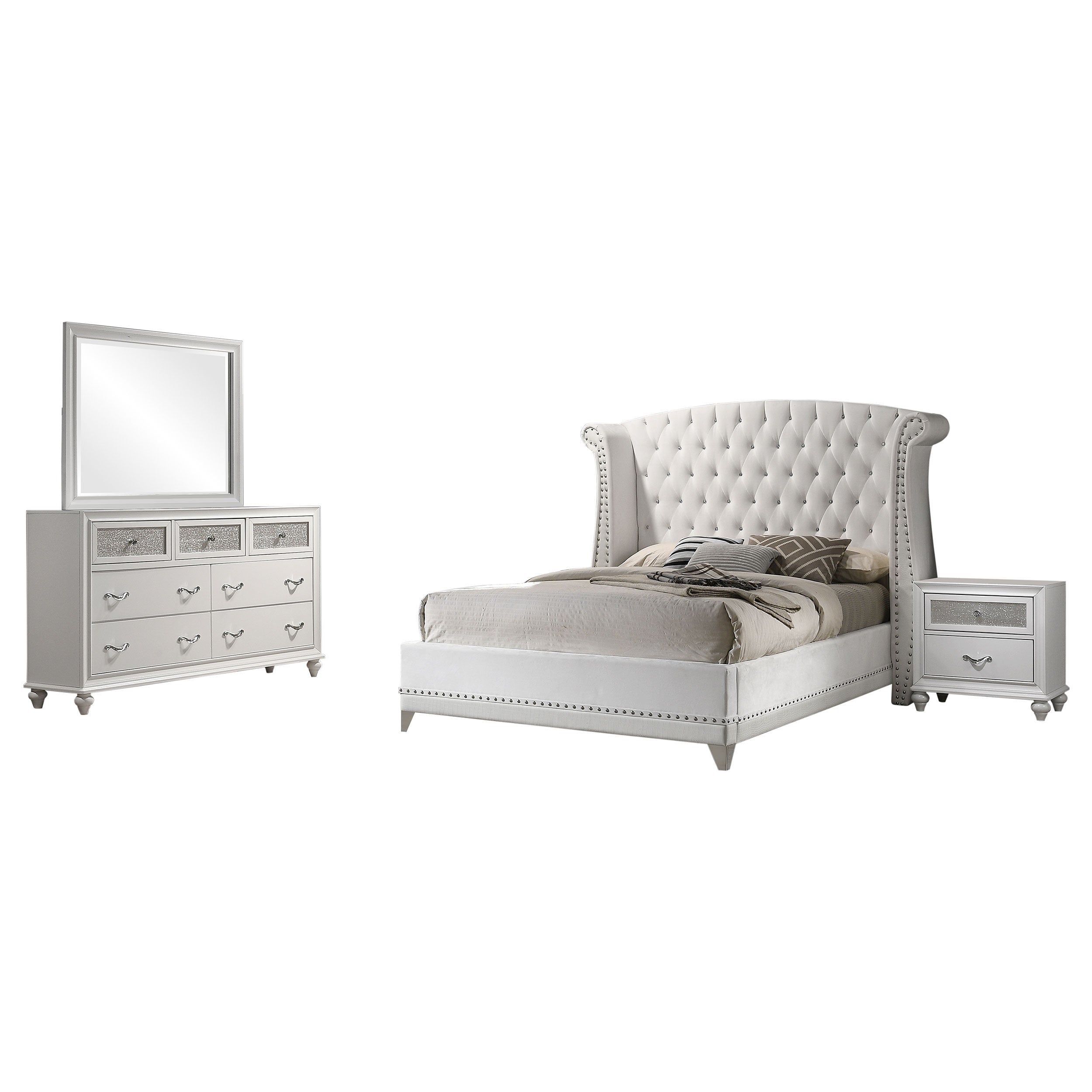 Barzini 4-piece California King Bedroom Set White — view 2