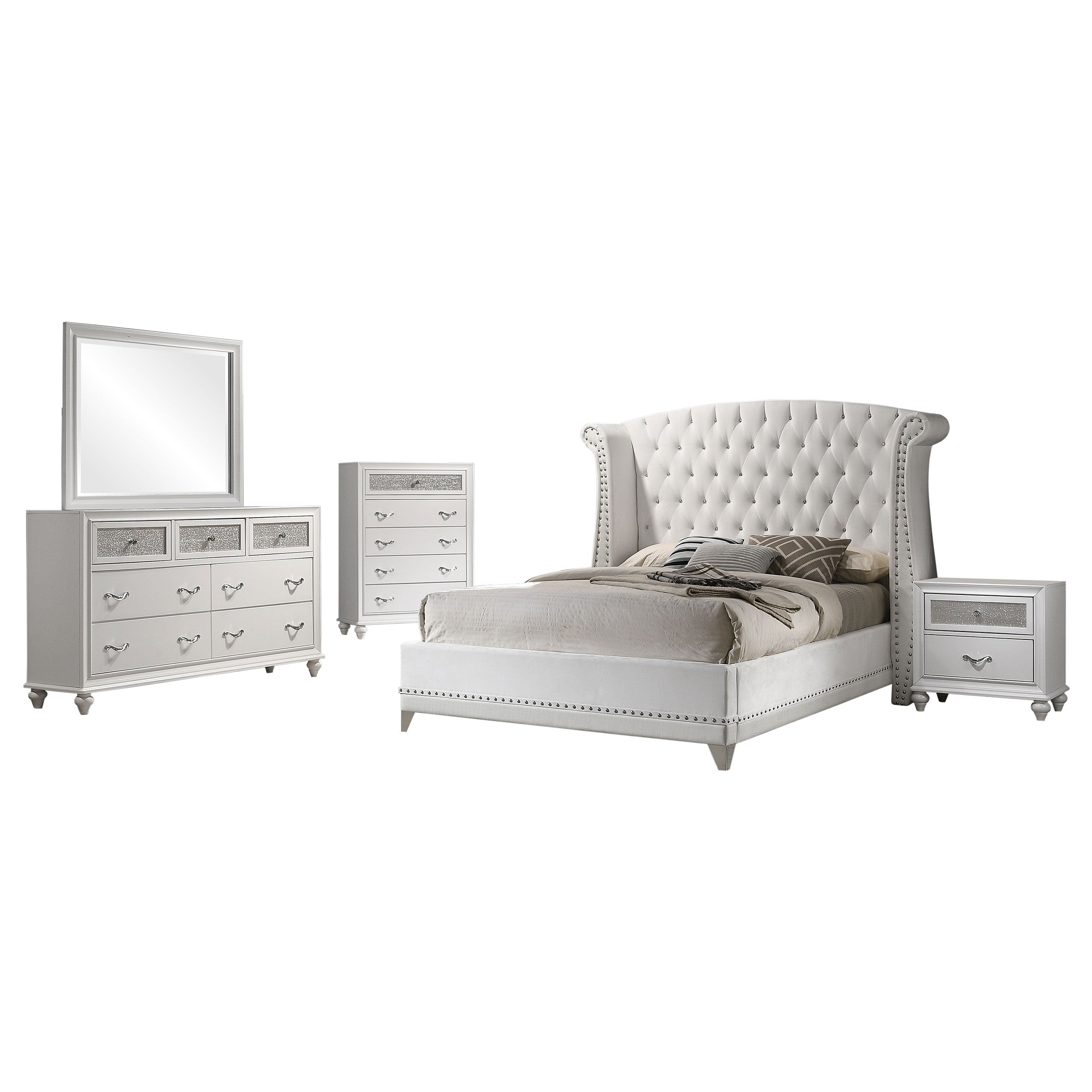 Barzini 5-piece California King Bedroom Set White — view 2