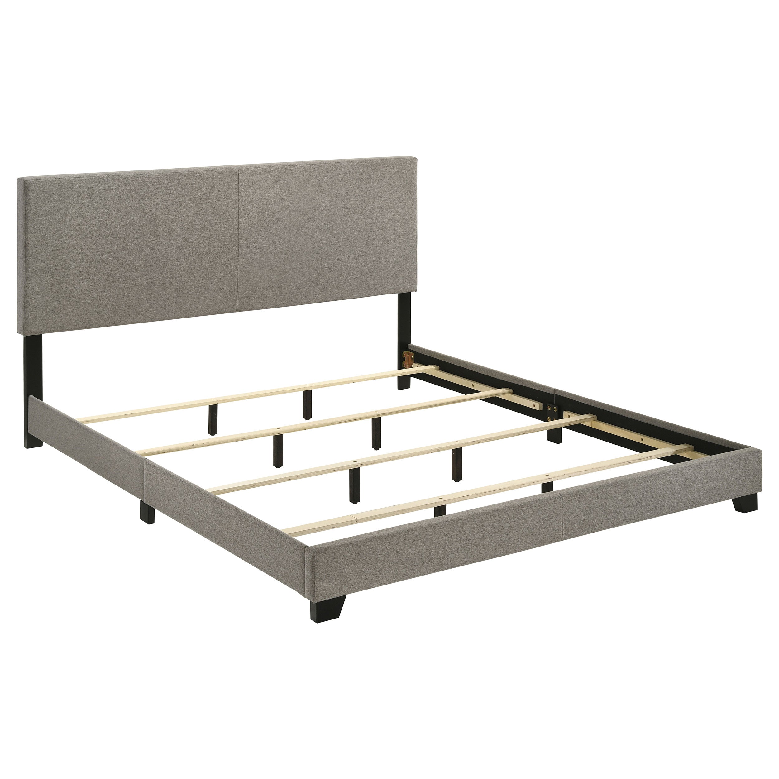 Dorian Fabric Upholstered California King Panel Bed Taupe — view 3