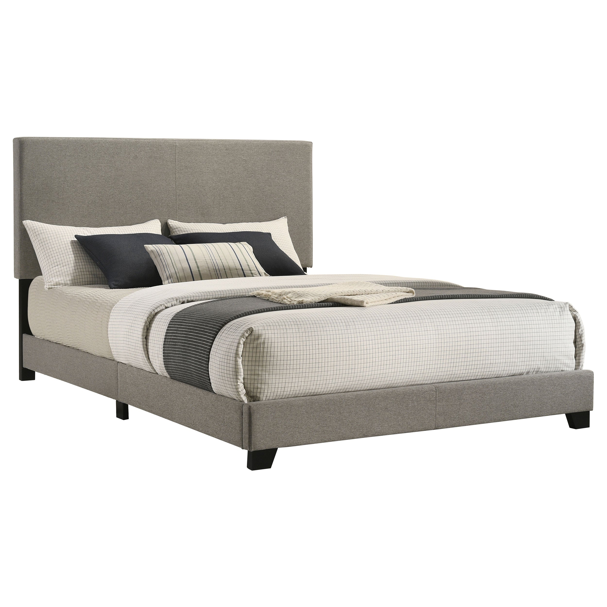 Dorian Fabric Upholstered Queen Panel Bed Taupe — view 1