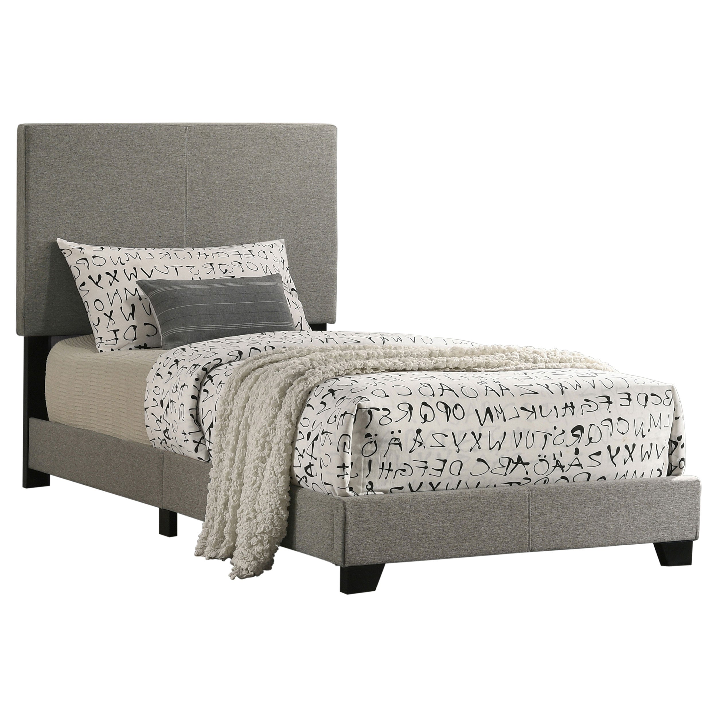 Dorian Fabric Upholstered Twin Panel Bed Taupe — view 1