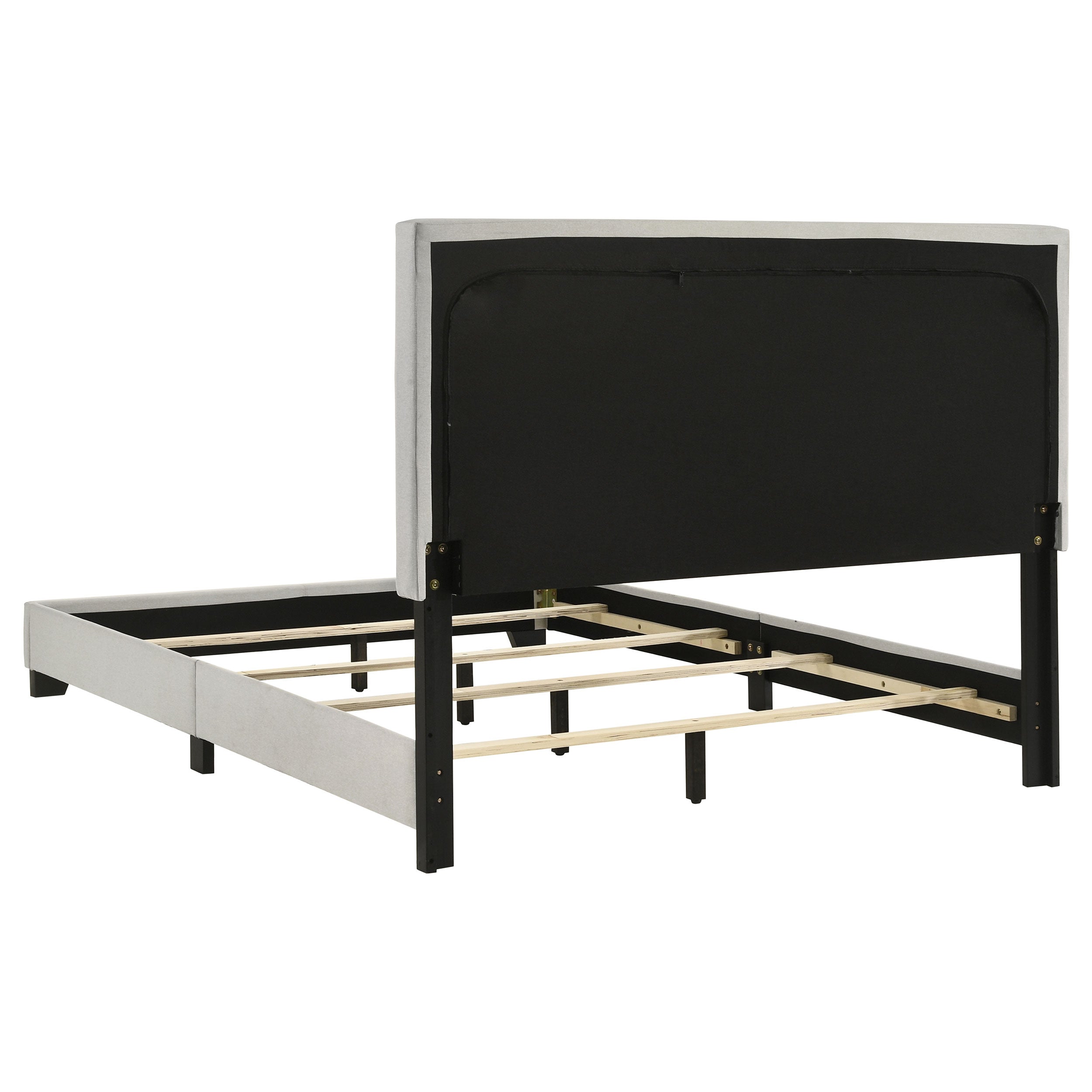 Dorian Fabric Upholstered Full Panel Bed Cream — view 5