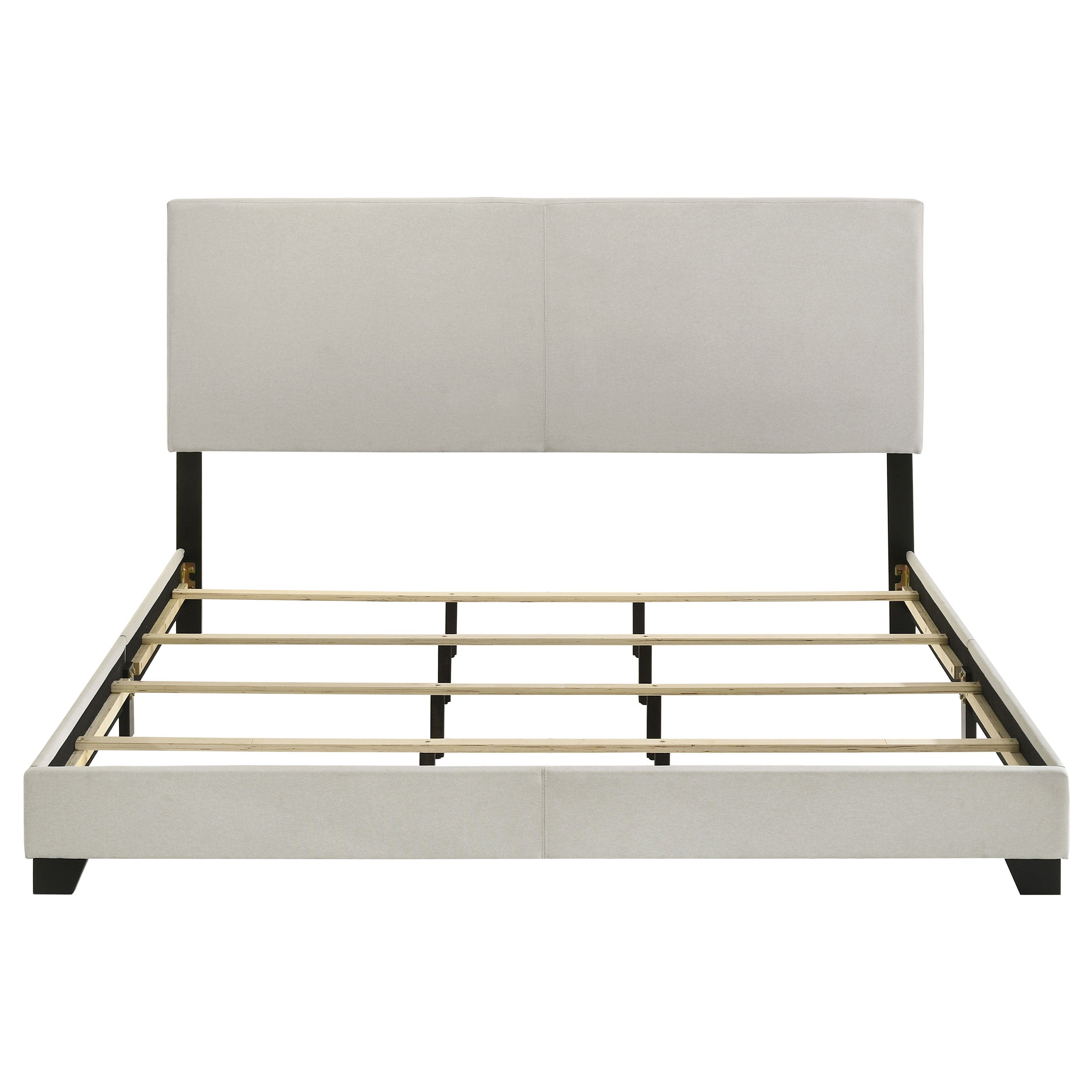 Dorian Fabric Upholstered Eastern King Panel Bed Cream — view 4