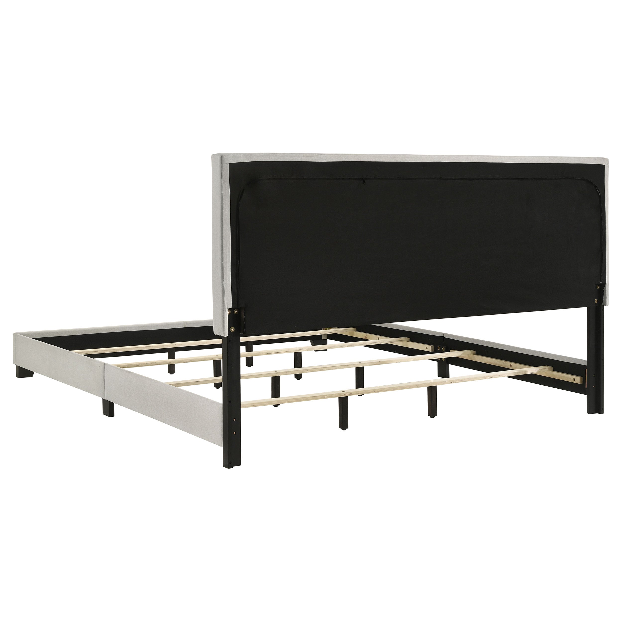 Dorian Fabric Upholstered Eastern King Panel Bed Cream — view 5