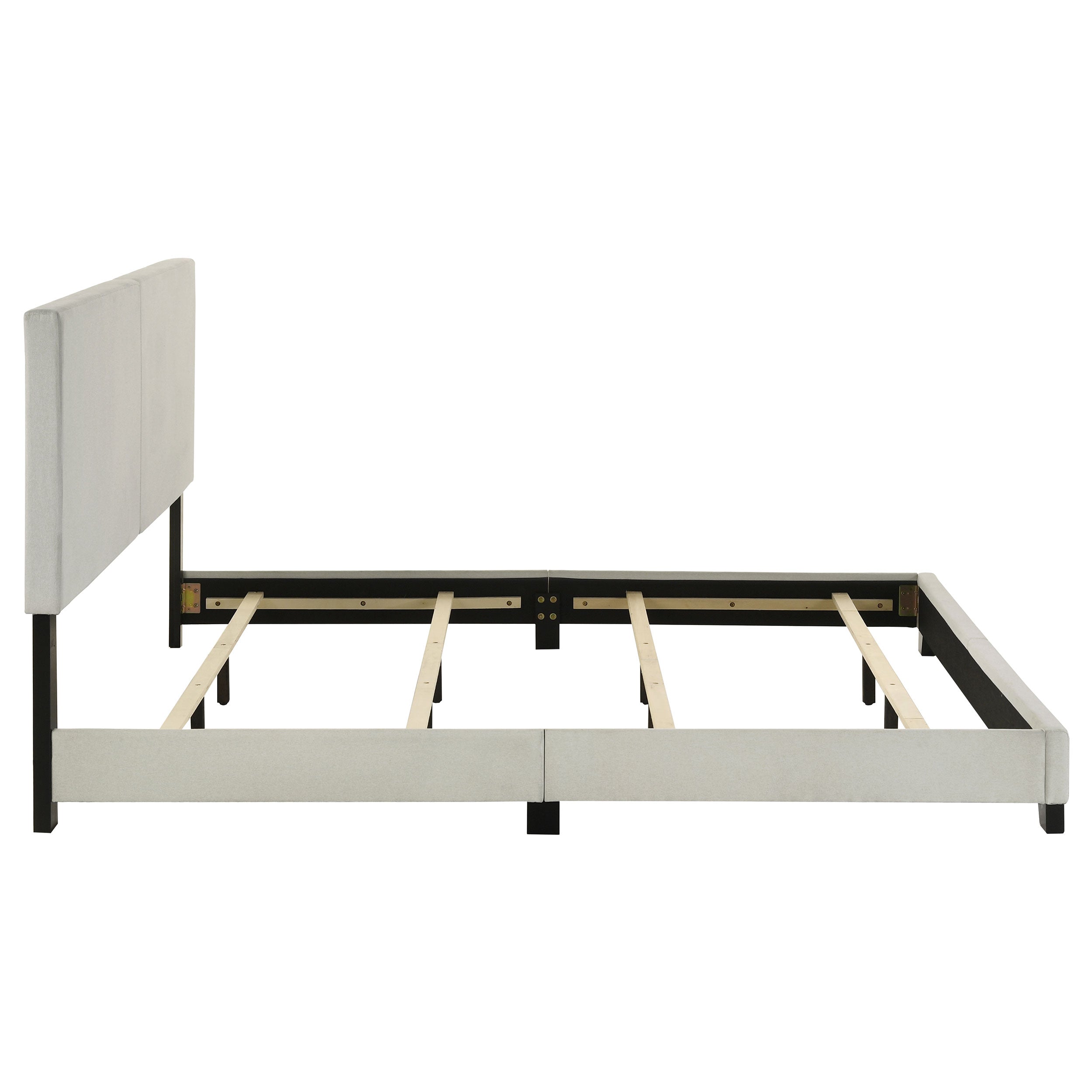 Dorian Fabric Upholstered Eastern King Panel Bed Cream — view 6
