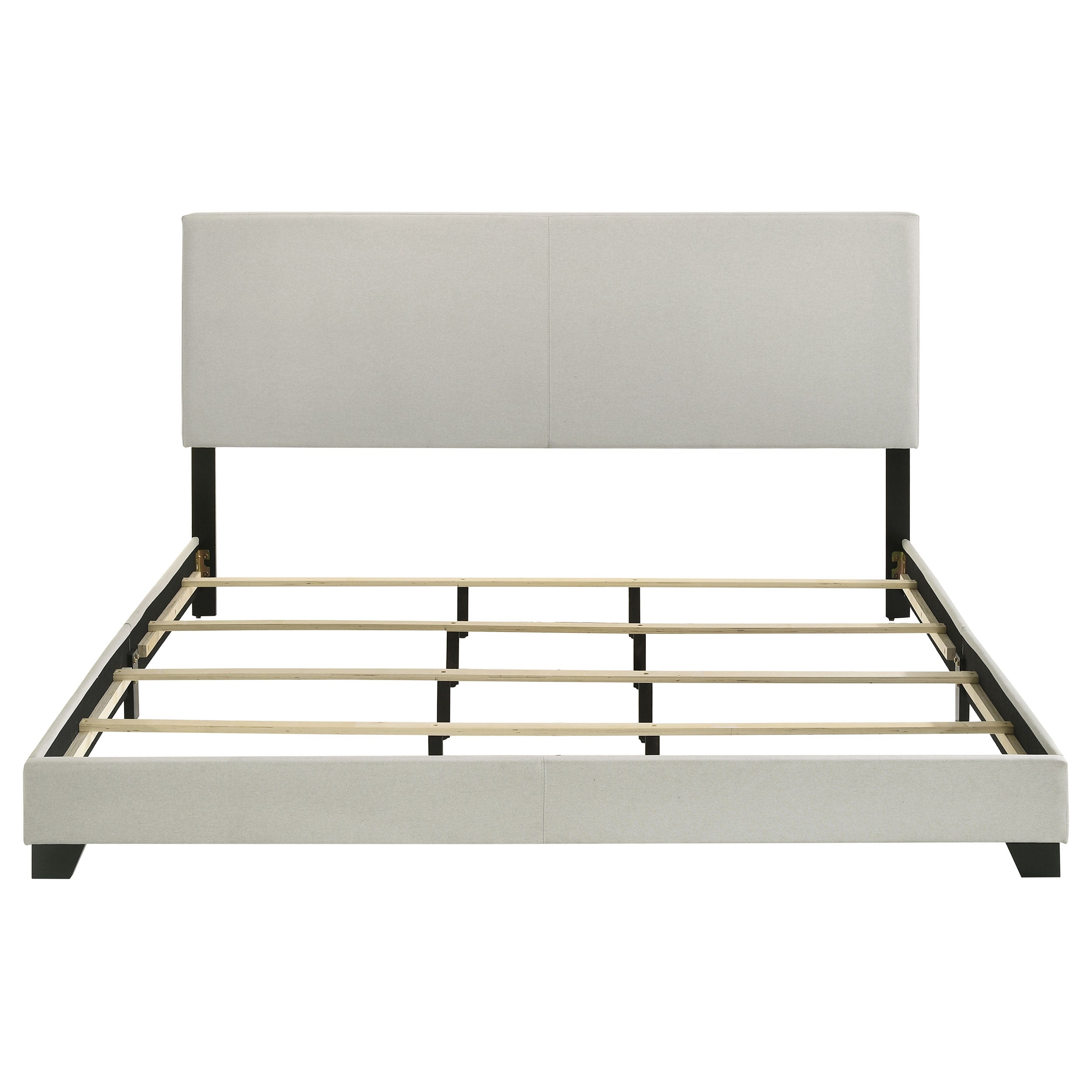 Dorian Fabric Upholstered California King Panel Bed Cream — view 4