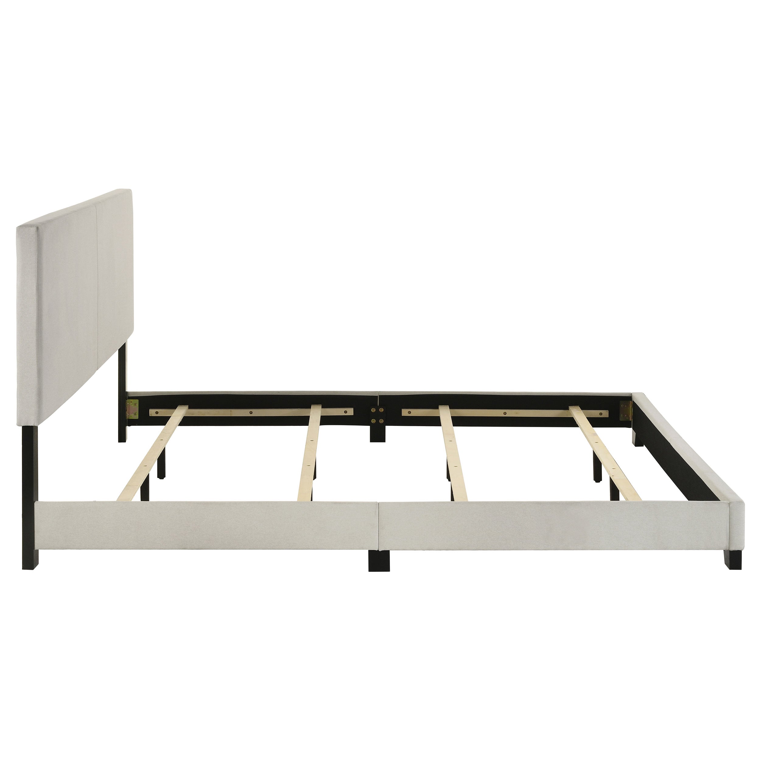 Dorian Fabric Upholstered California King Panel Bed Cream — view 6
