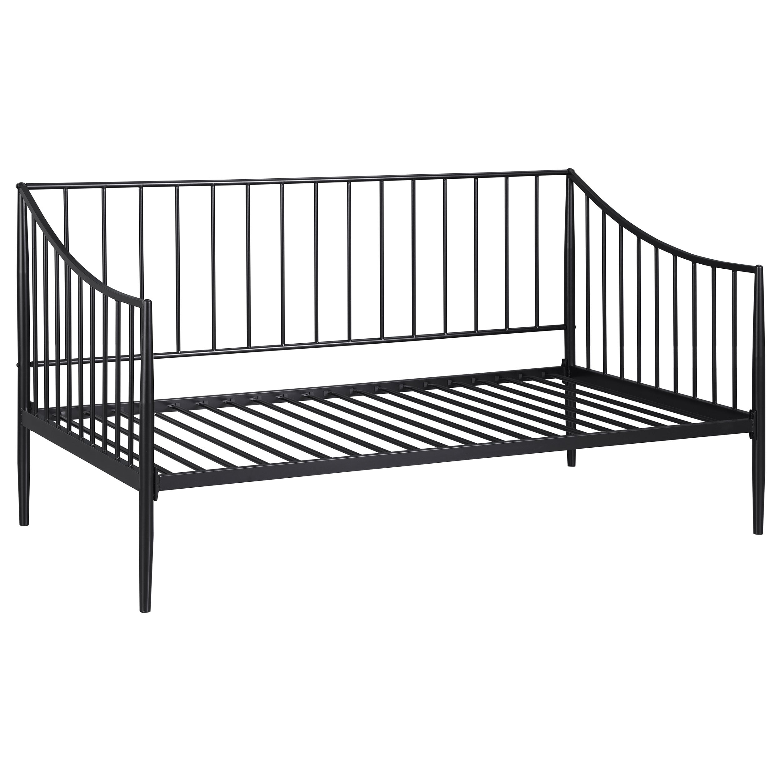 Newbury Metal Twin Daybed Bed Frame Matte Black — view 1