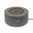 Round Iron Fire Pit With 40,000 Btu