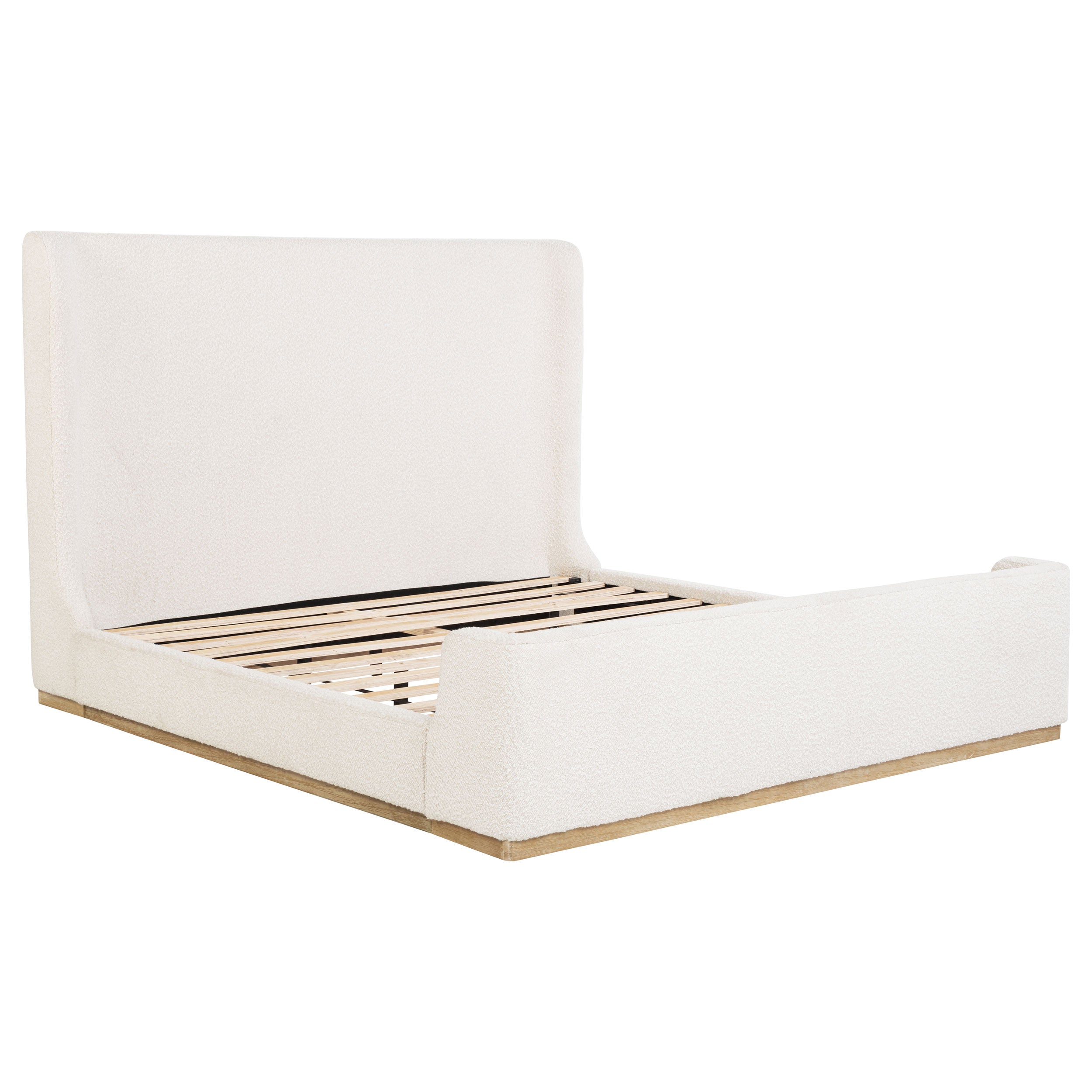 Nala Upholstered Eastern King Sleigh Bed Cream — view 1