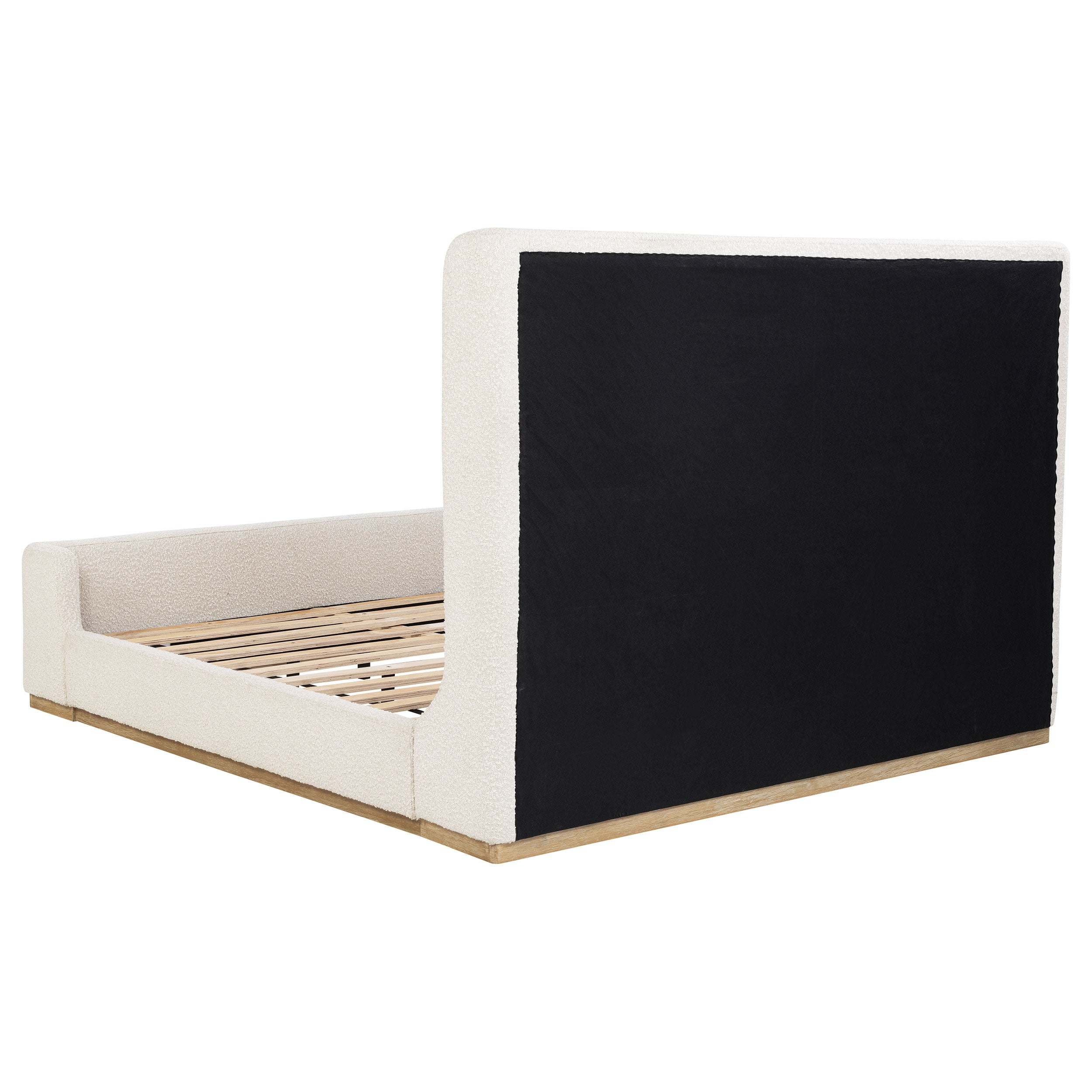 Nala Upholstered Eastern King Sleigh Bed Cream — view 5