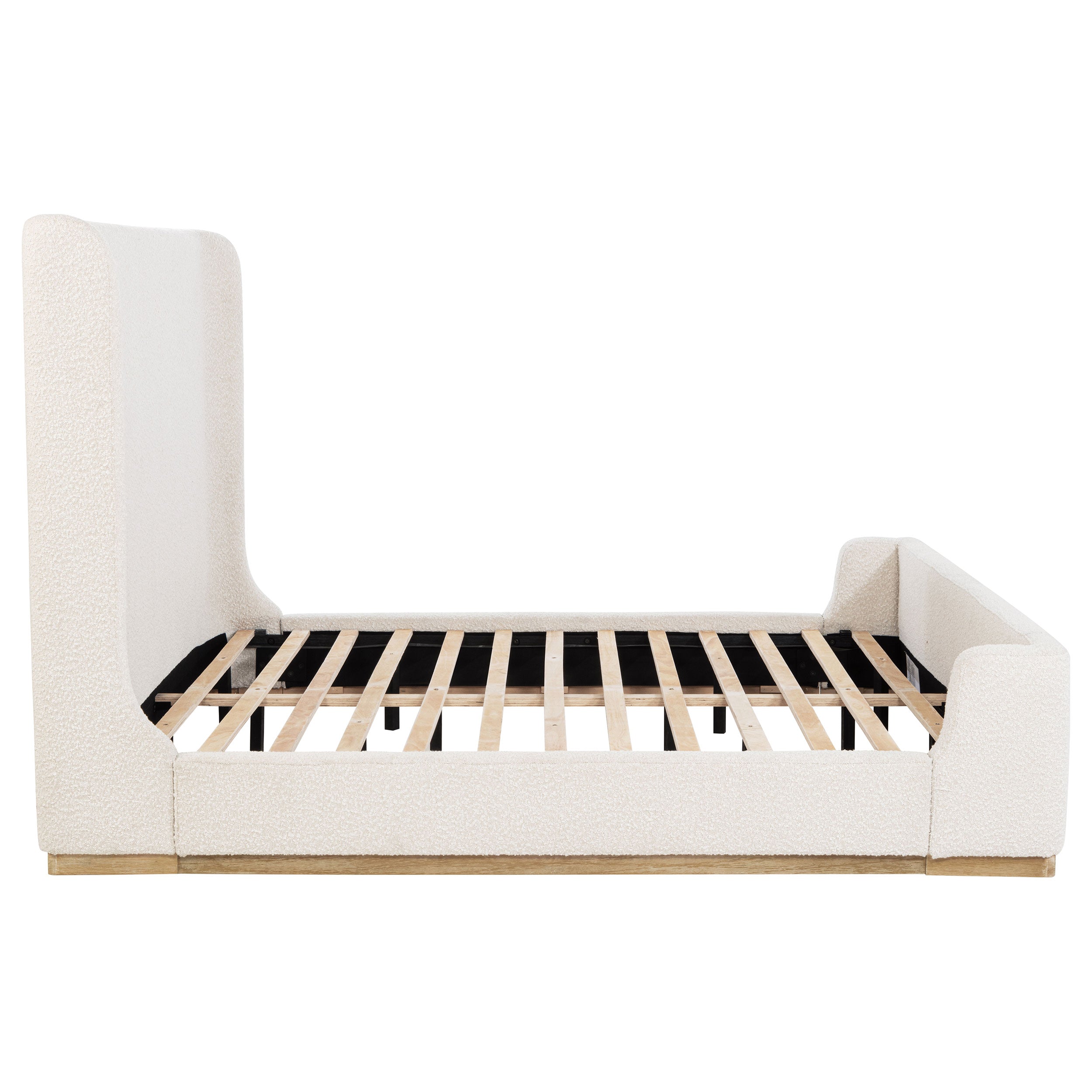 Nala Upholstered Eastern King Sleigh Bed Cream — view 6