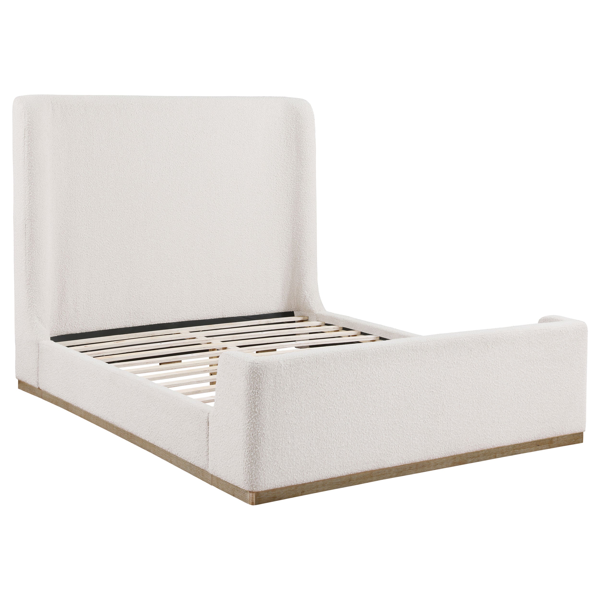 Nala Upholstered Queen Sleigh Bed Cream — view 1