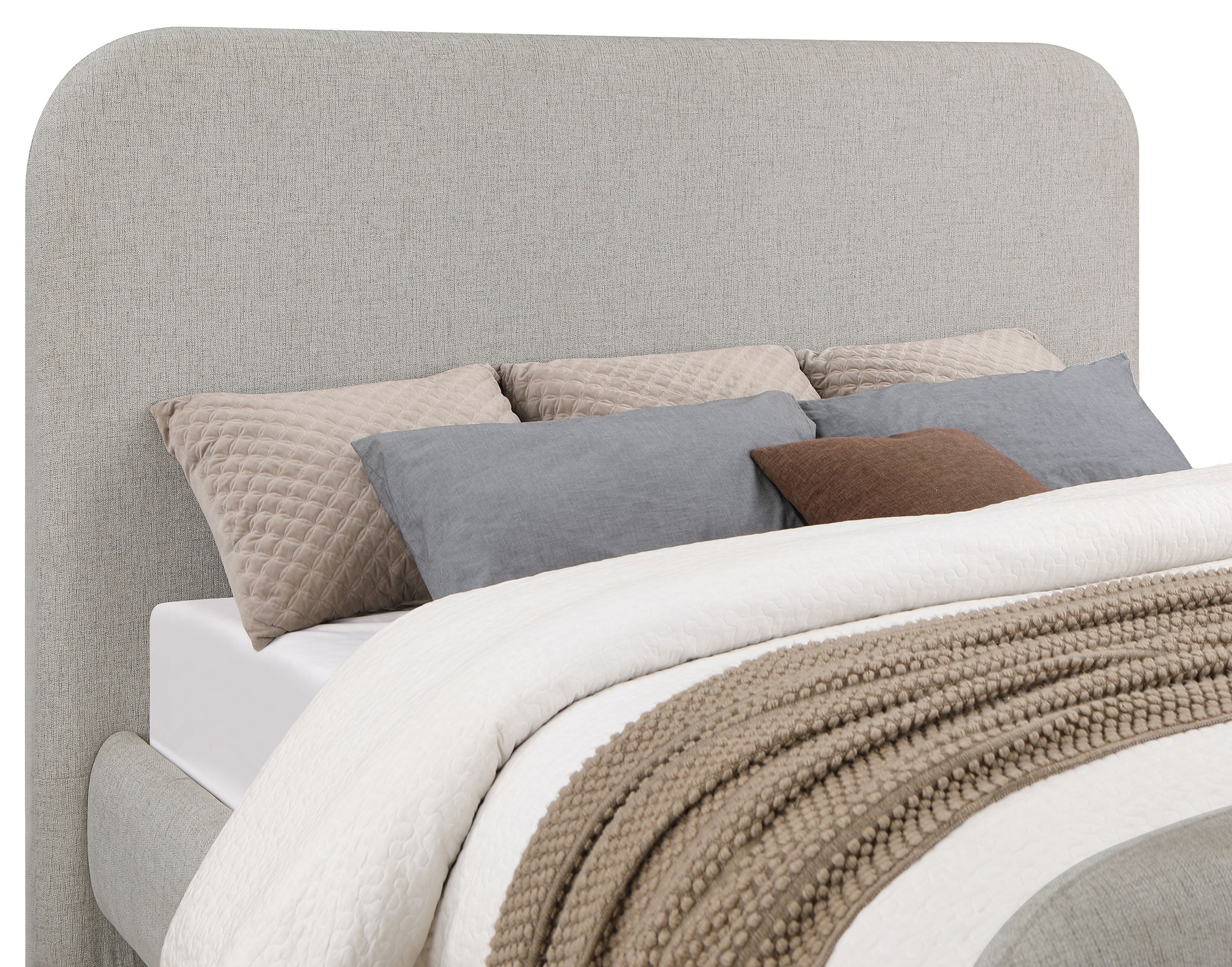 Wren Upholstered Eastern King Panel Bed Grey — view 5