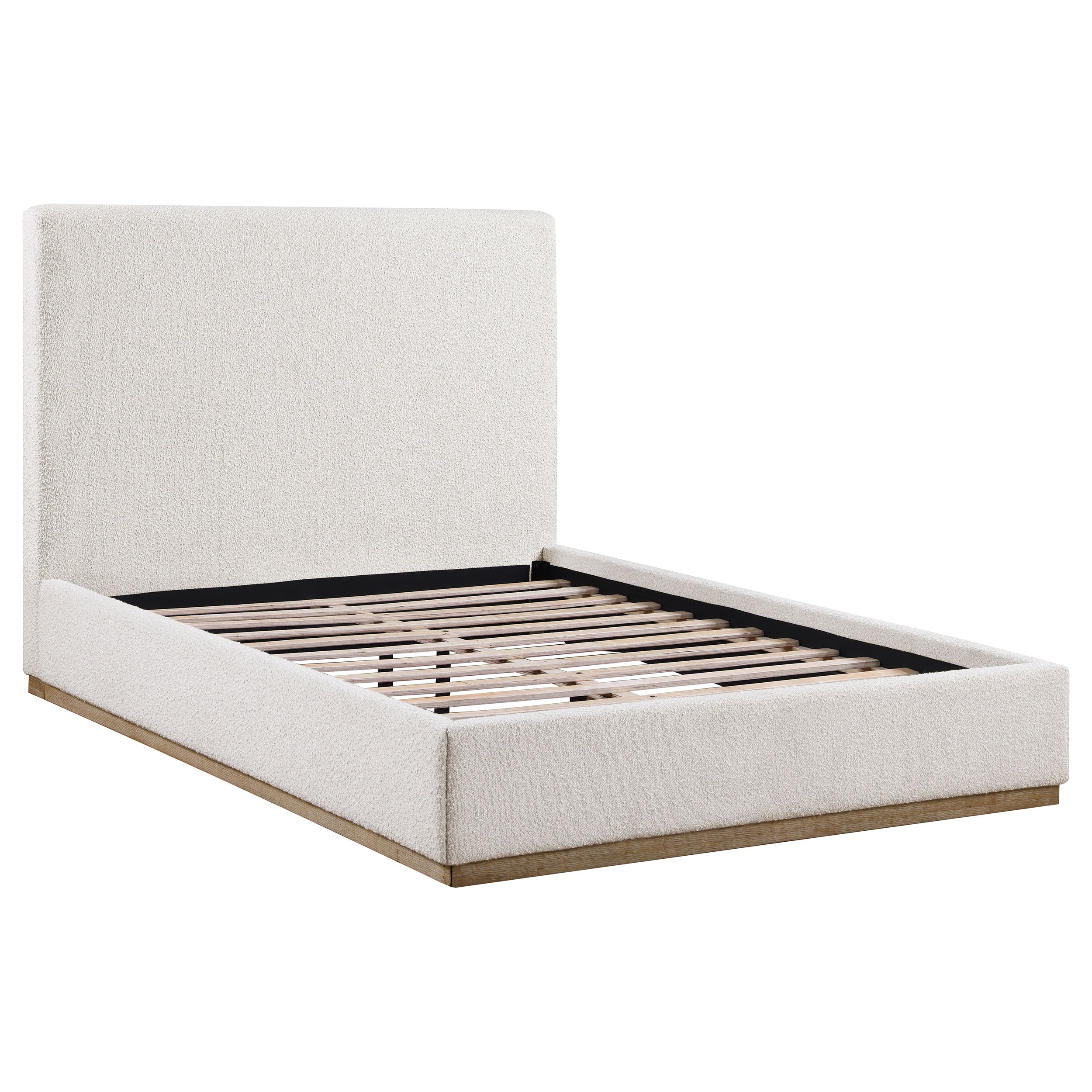 Knox Upholstered Queen Panel Bed Cream — view 1