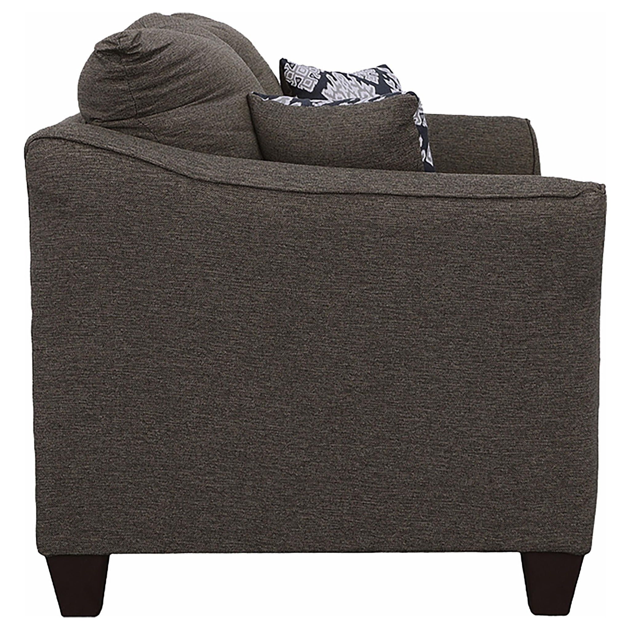Salizar Upholstered Flared Arm Loveseat Charcoal Grey
