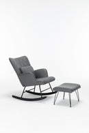 Rocking Accent Chair With Lumbar Pillow And Ottoman