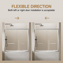 Aluminum Frame Double Double Soft Close Shower Door, Tempered Glass And Dual Stainless Steel Handles