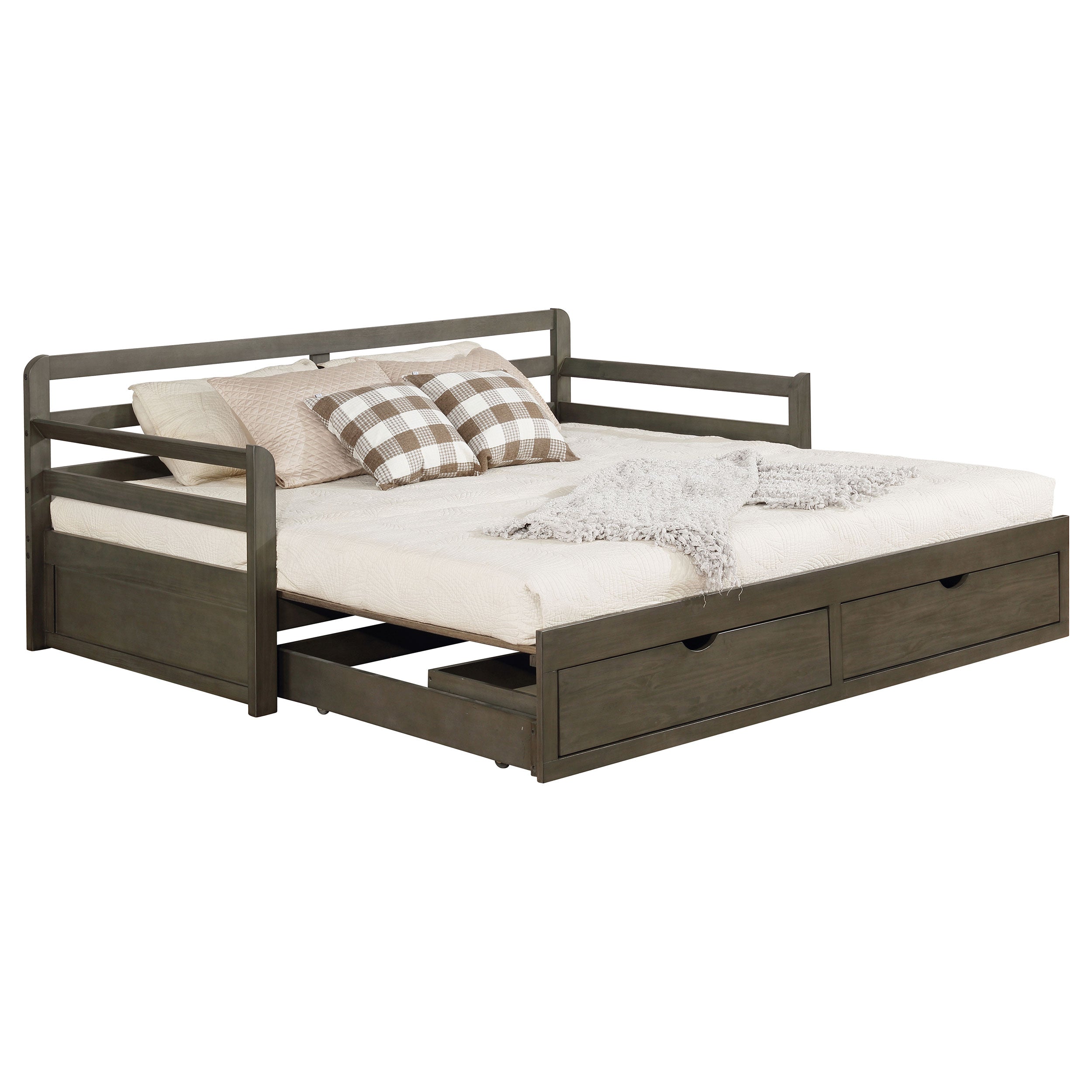 Sorrento 2-drawer Twin XL Daybed with Extension Trundle Grey — view 16