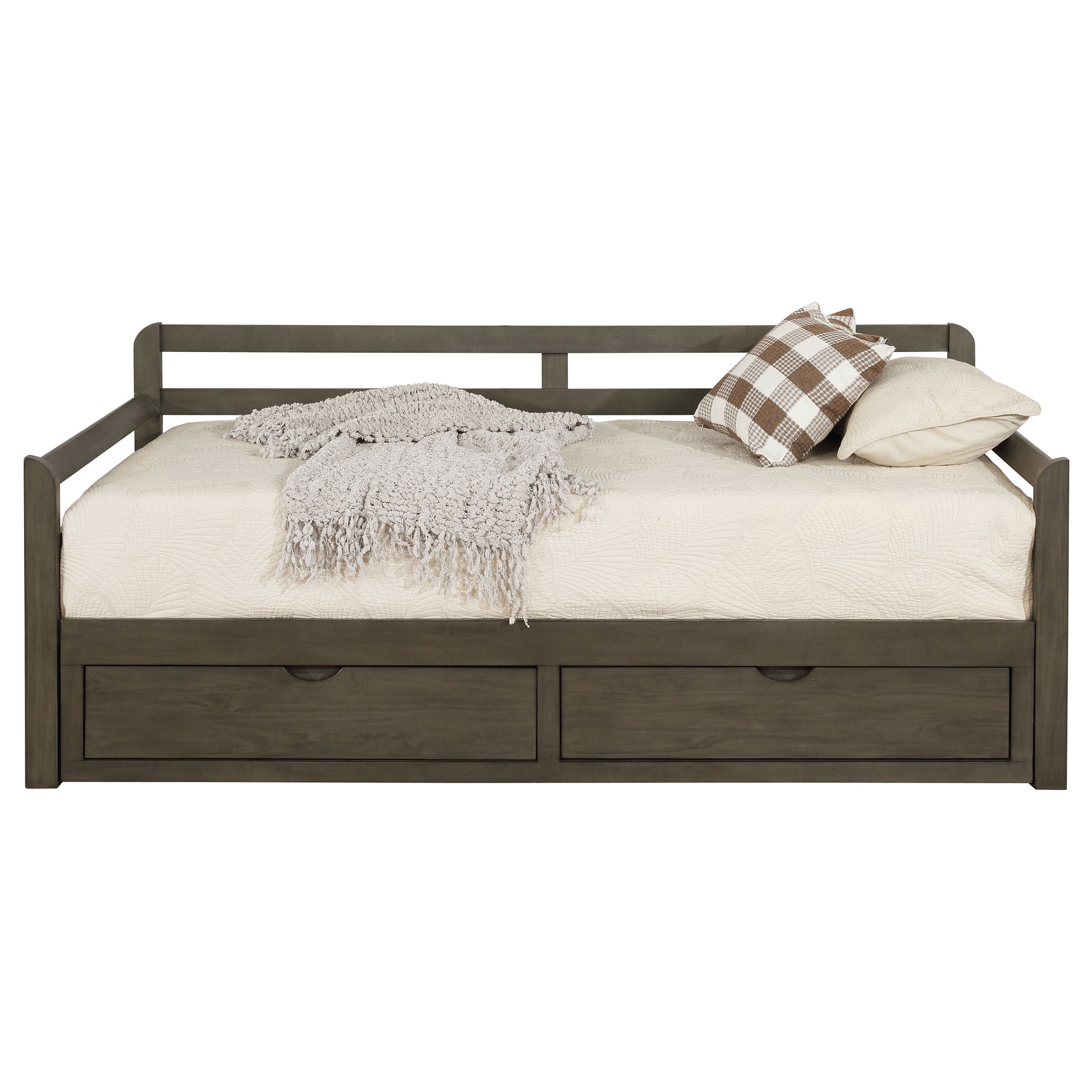 Sorrento 2-drawer Twin XL Daybed with Extension Trundle Grey — view 17