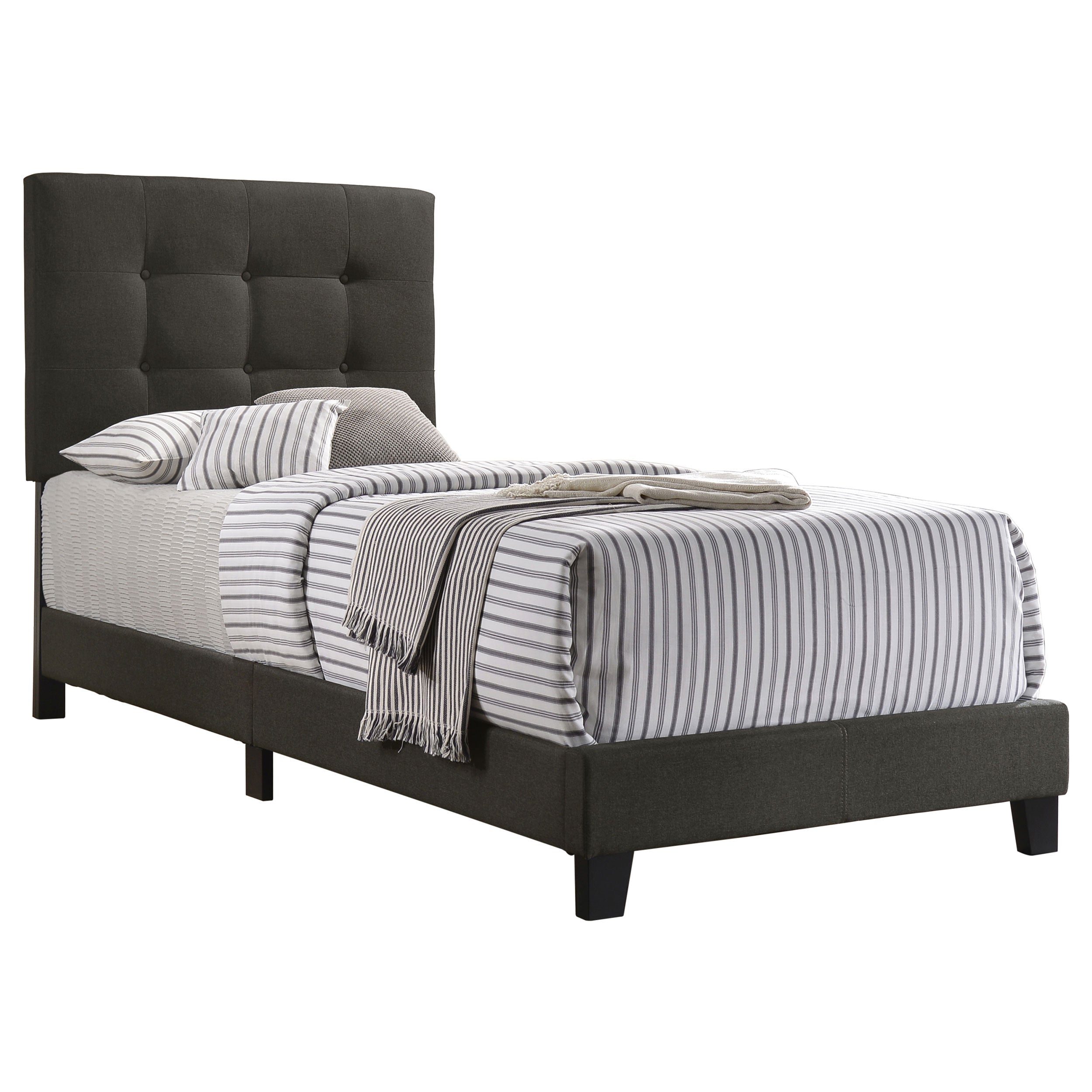 Mapes Upholstered Twin Panel Bed Charcoal — view 3