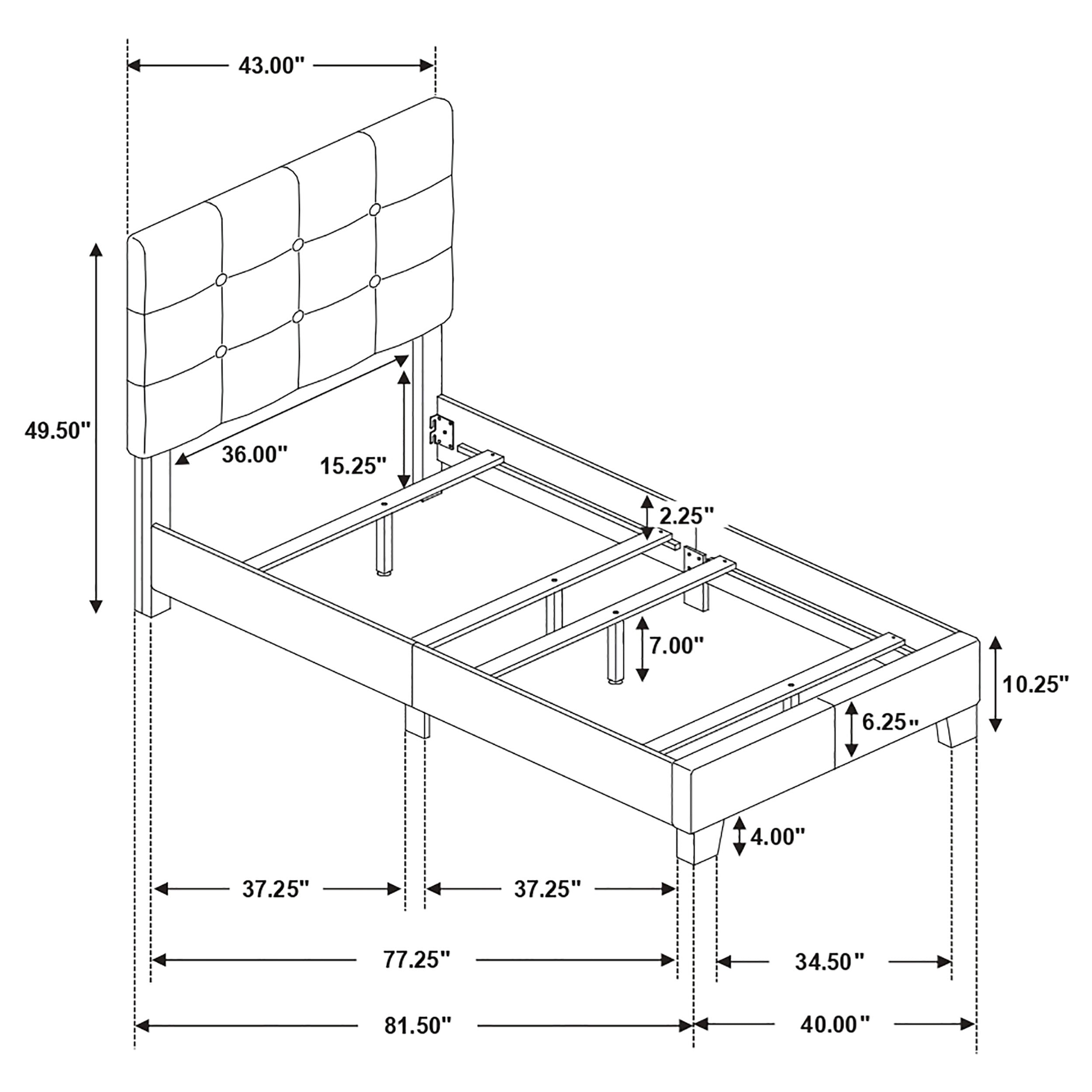 Mapes Upholstered Twin Panel Bed Charcoal — view 5