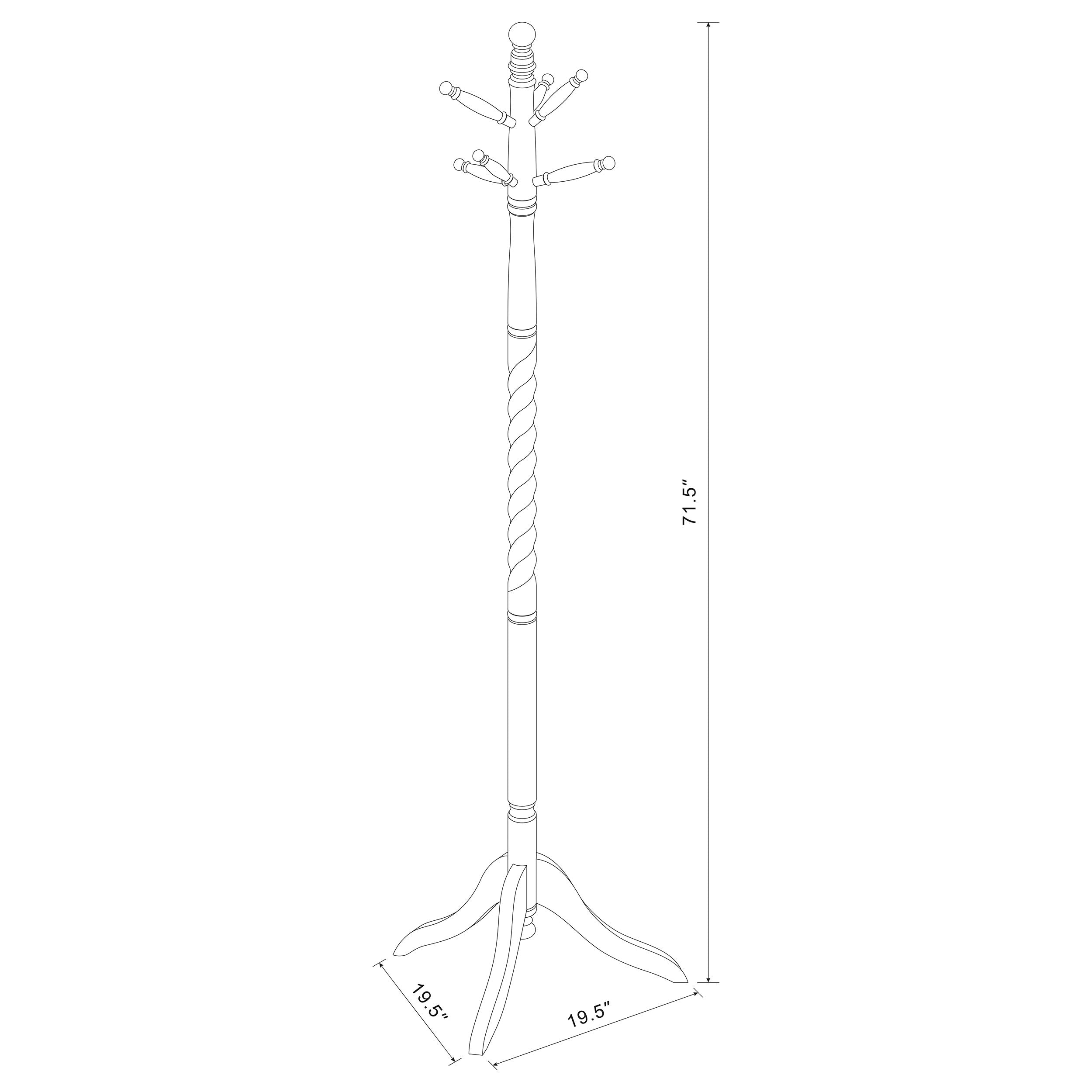 Riona 6 Hook Freestanding Wood Coat Rack Hat Hanger Merlot — view 5