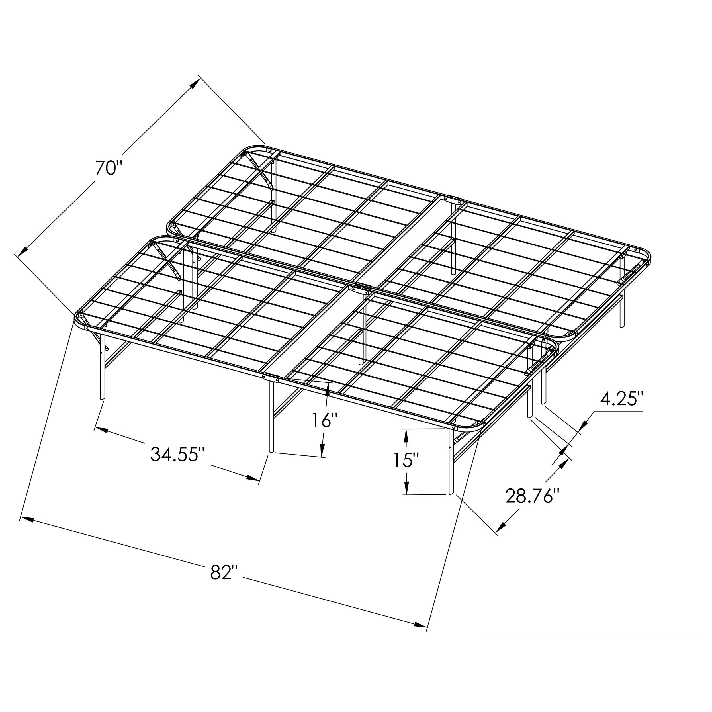 Mabel Metal California King Support Platform Bed Black — view 9