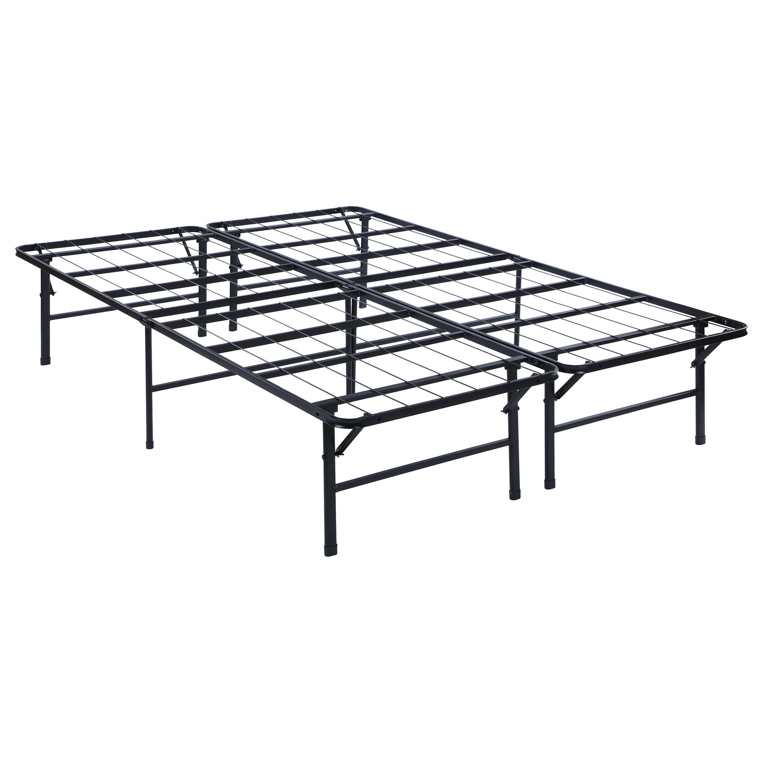 Mabel Metal Queen Mattress Support Platform Bed Black — view 1