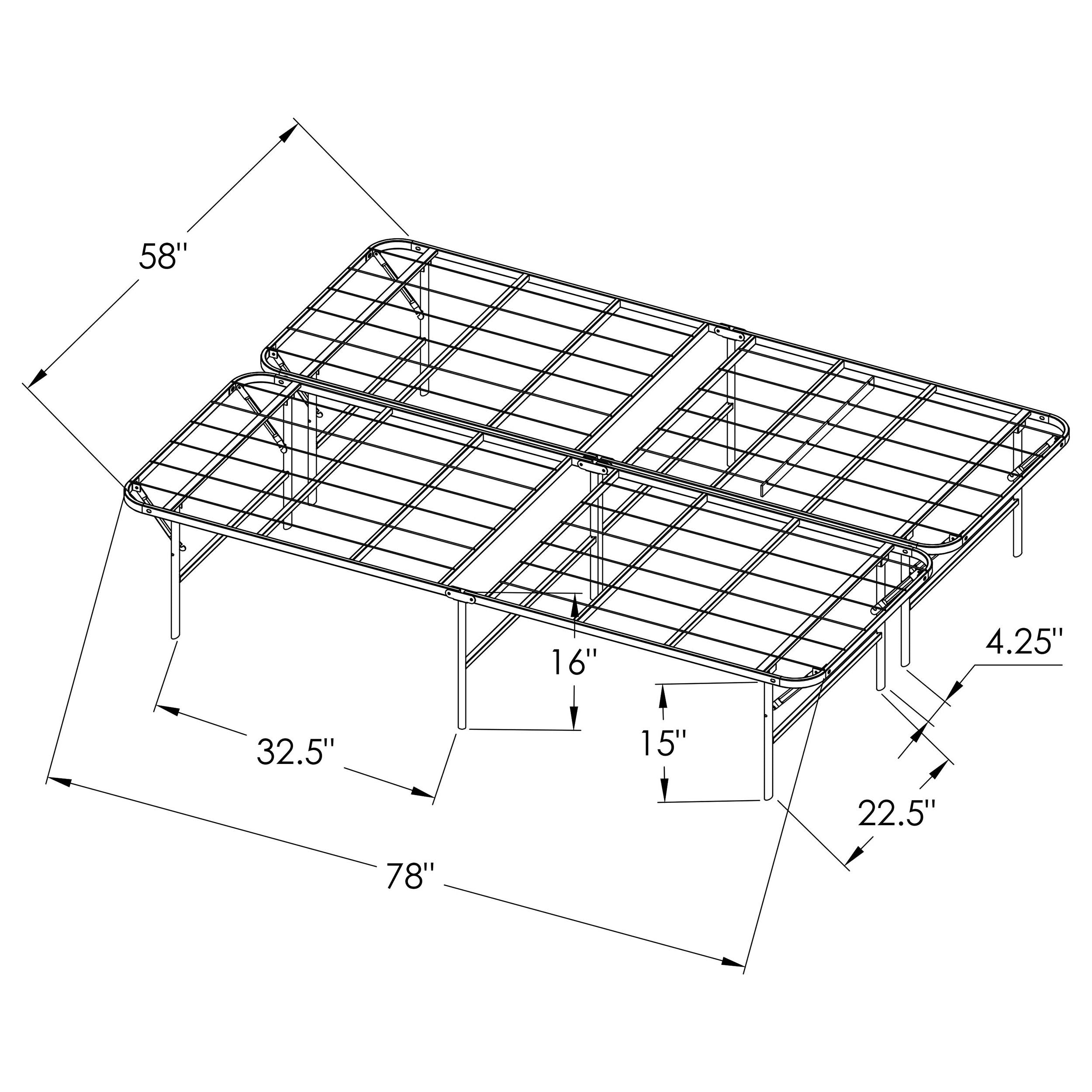 Mabel Metal Queen Mattress Support Platform Bed Black — view 9