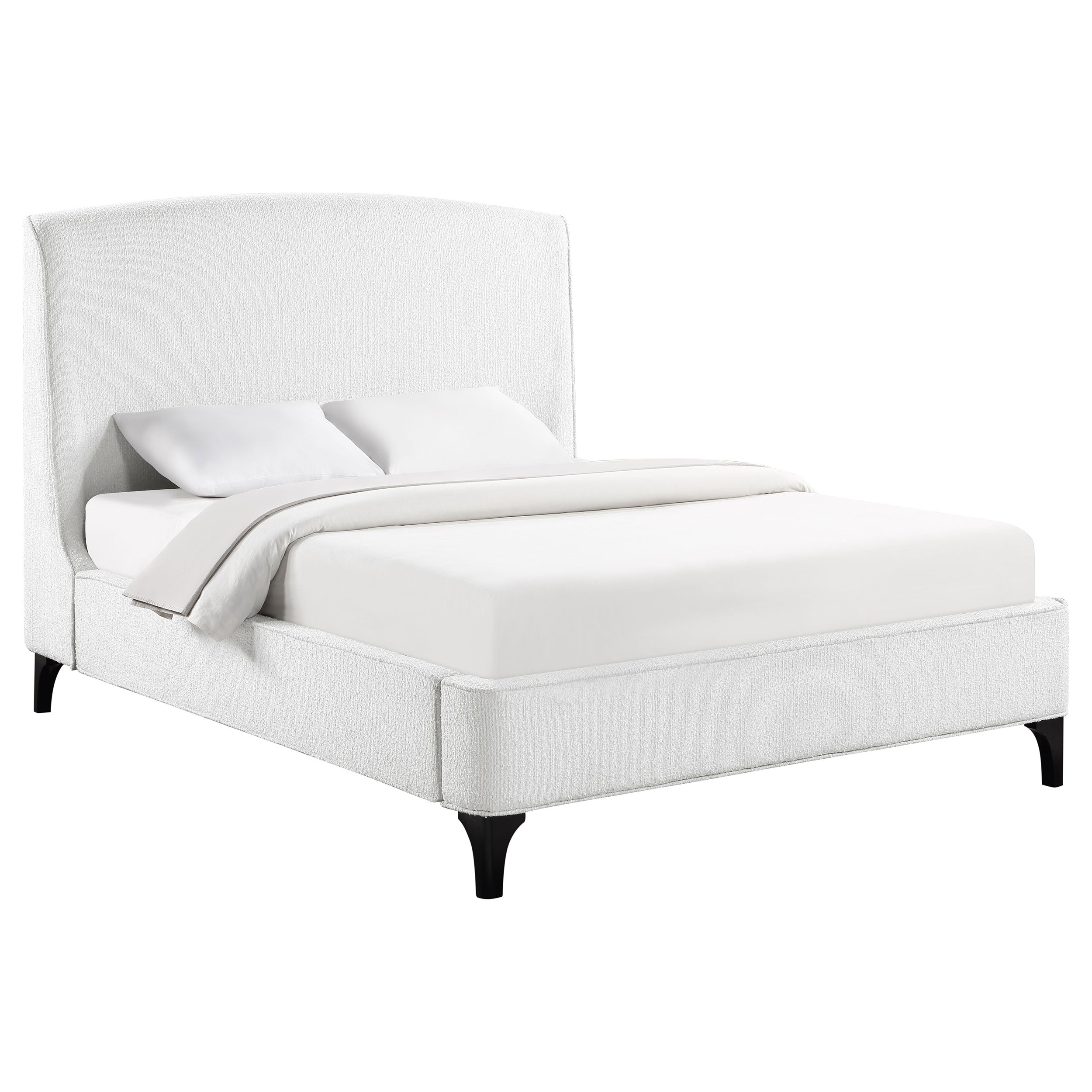 Mosby Upholstered Eastern King Wingback Bed Snow — view 3