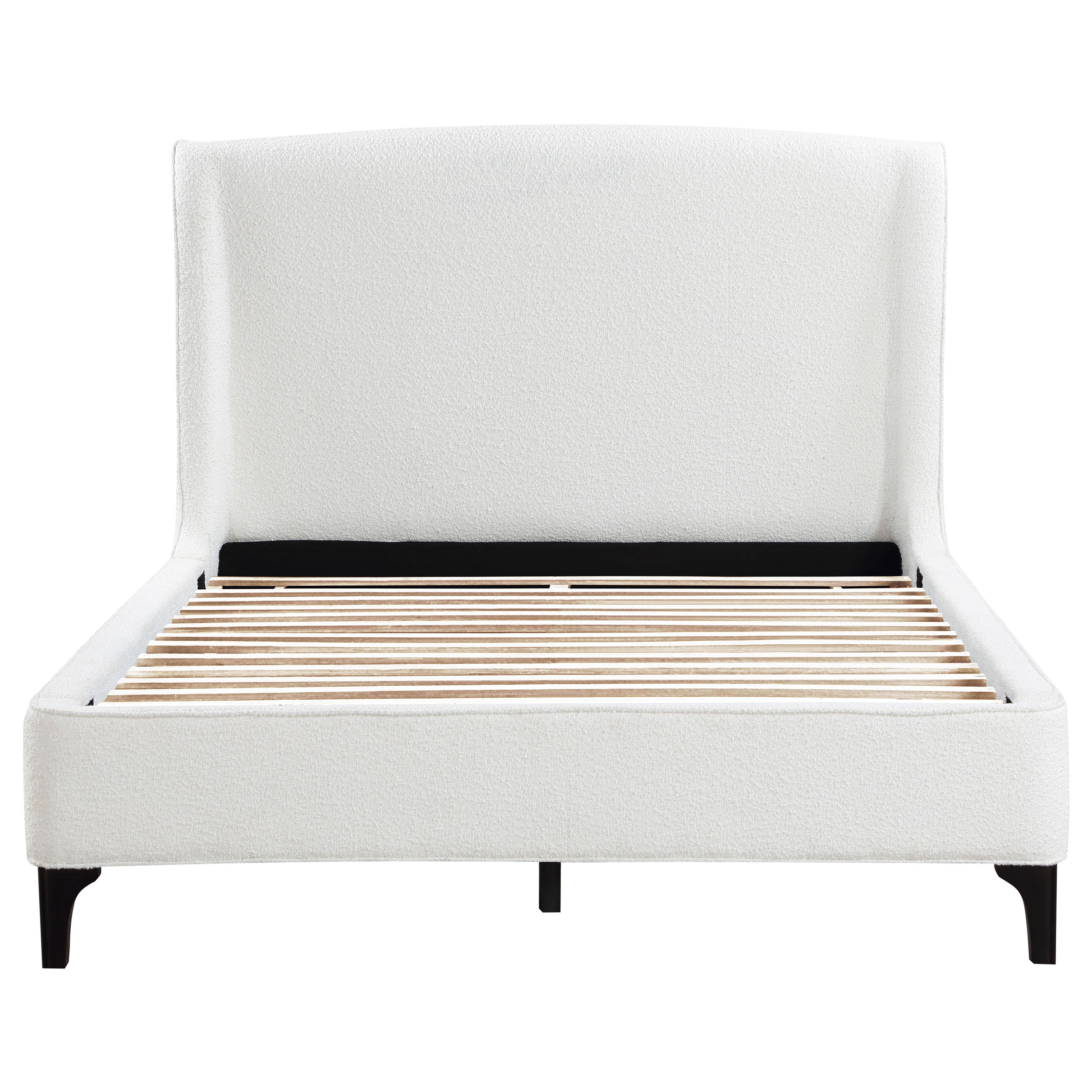Mosby Upholstered Queen Wingback Bed Snow — view 4