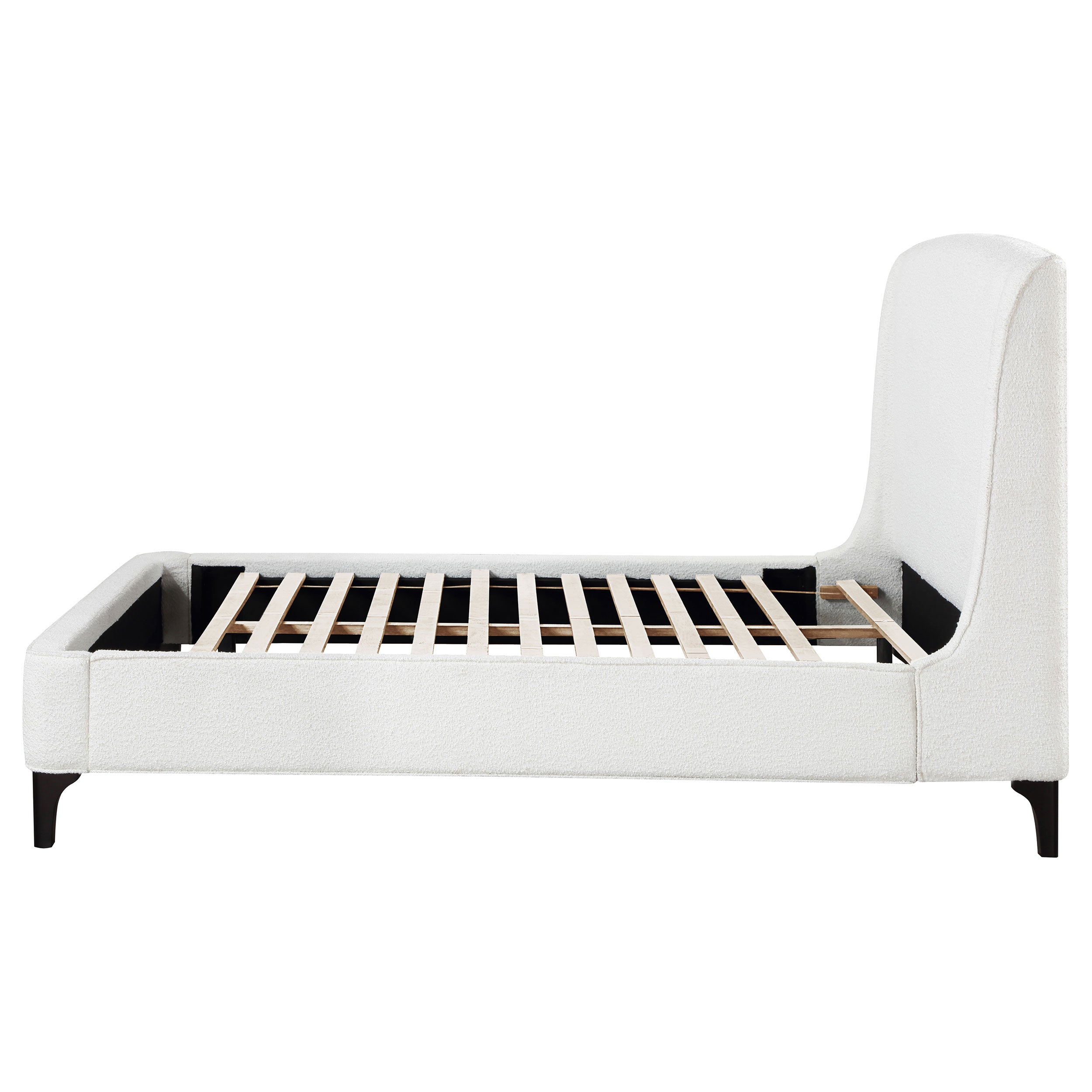 Mosby Upholstered Queen Wingback Bed Snow — view 6
